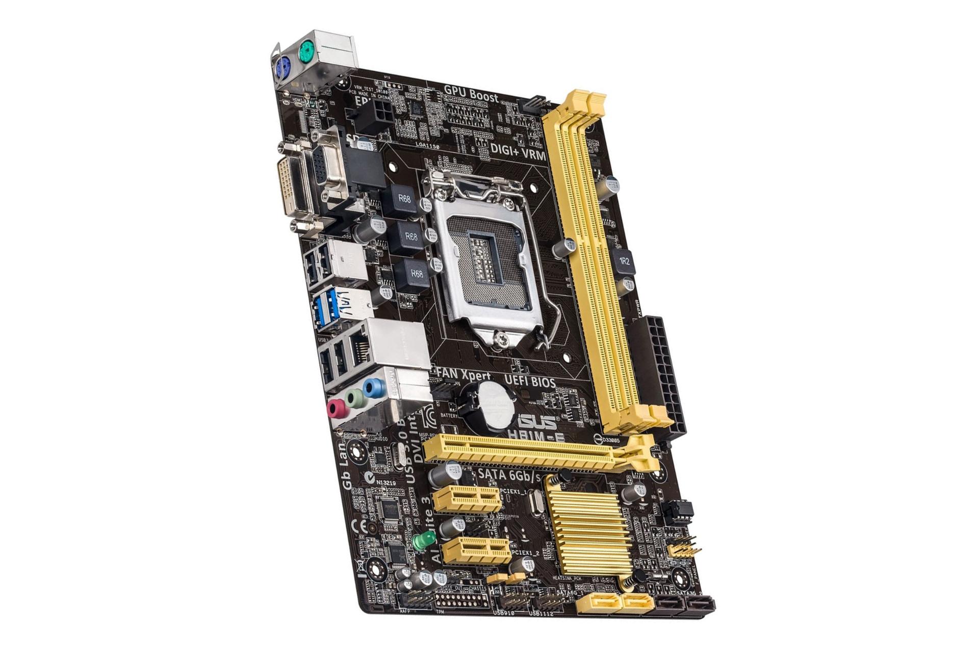 نمای کناری مادربرد ایسوس ASUS H81M-E