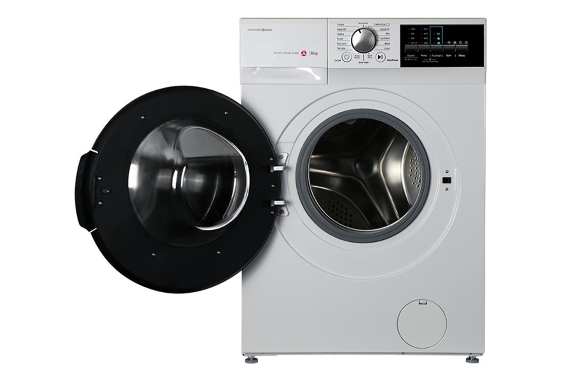 ماشین لباسشویی پاکشوما Pakshoma UWF-20801i نمای جلو و درب باز