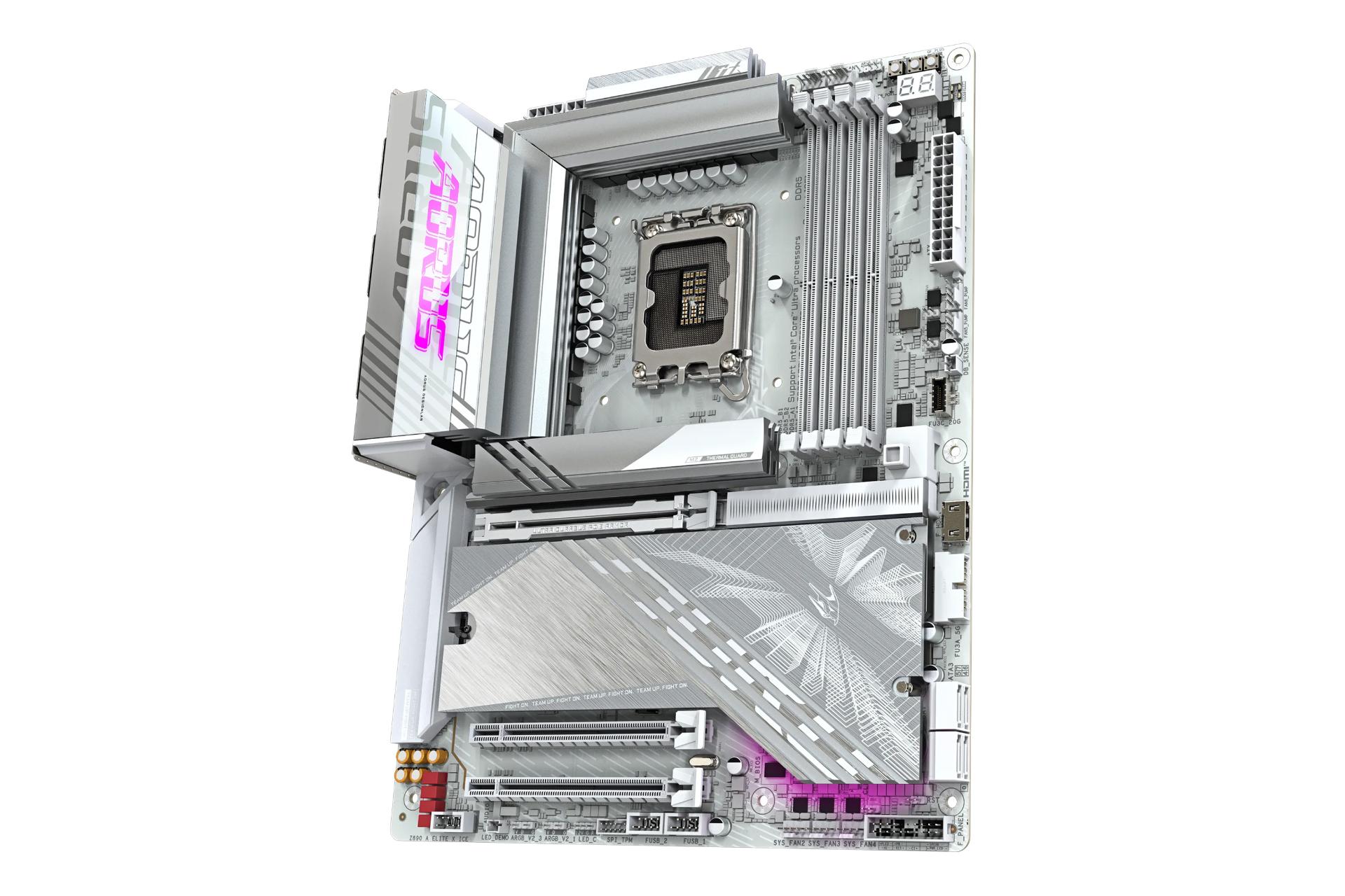 نمای کناری مادربرد گیگابایت GIGABYTE Z890 AORUS ELITE X ICE