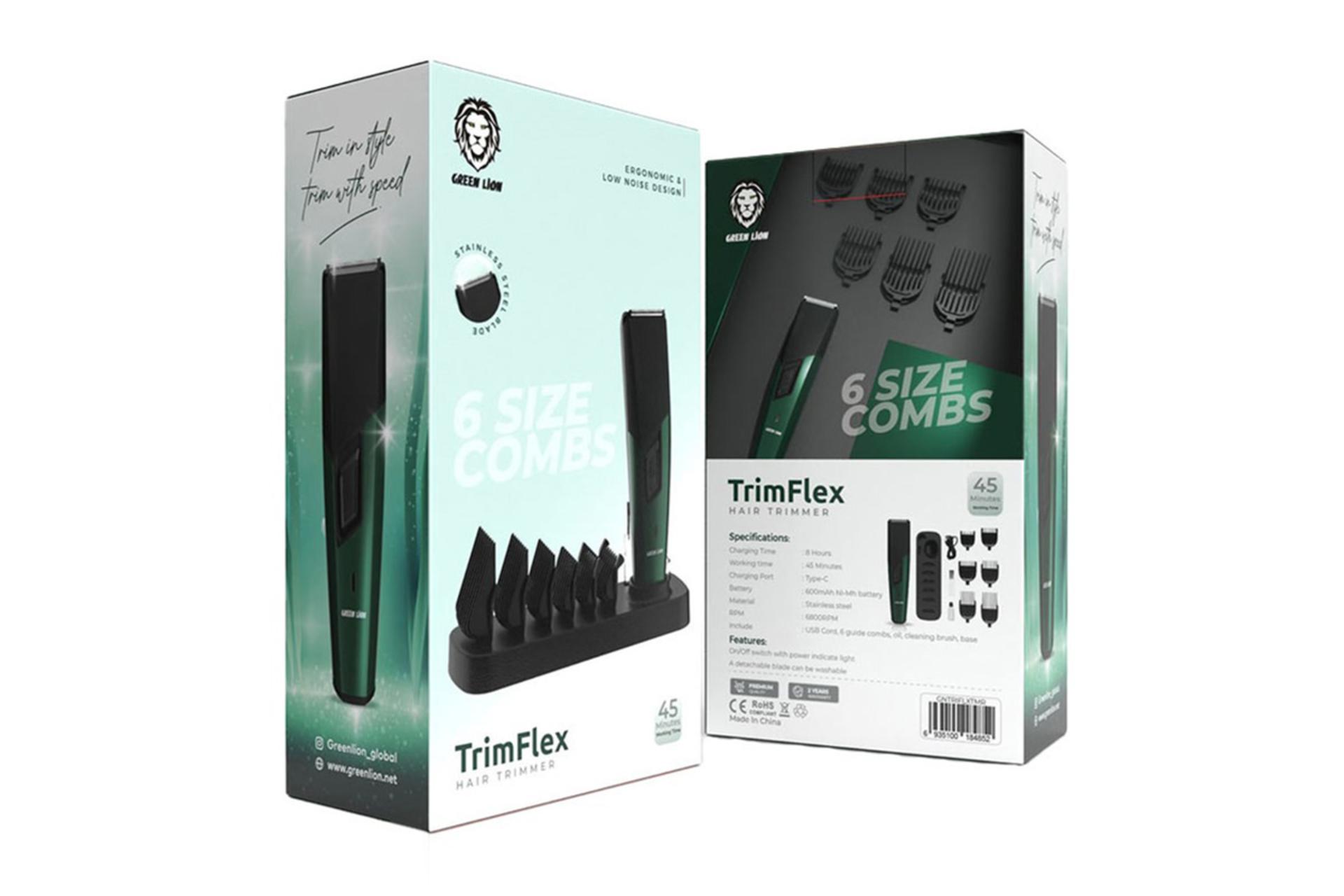 ماشین اصلاح گرین لیون Green Lion Trim Flex Hair Trimmer جعبه و بسته بندی