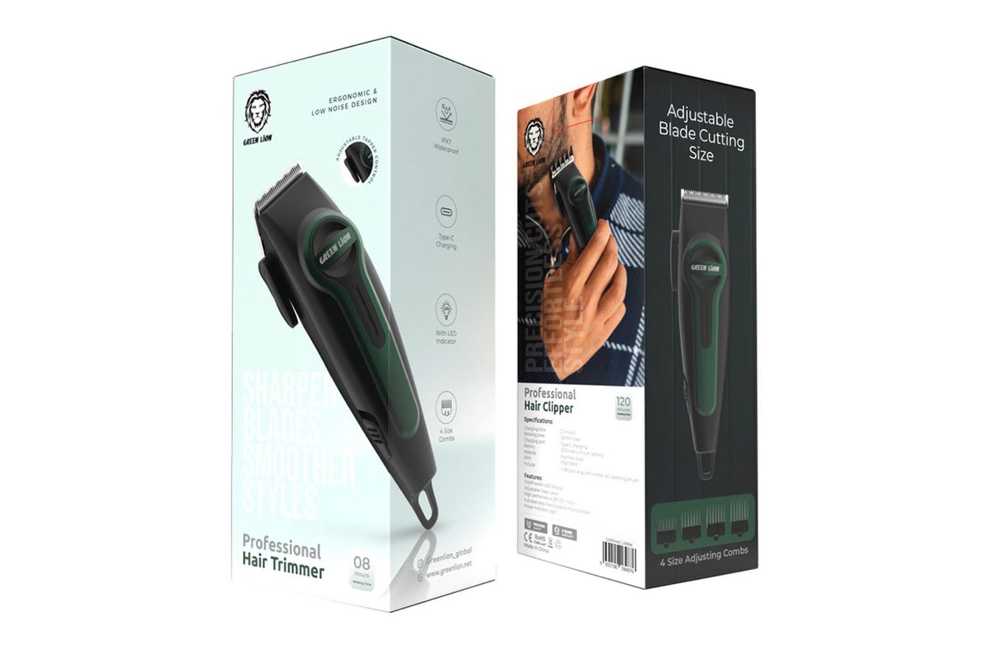 ماشین اصلاح و ریش تراش گرین لیون Green Lion Professional Hair Clipper جعبه و بسته بندی