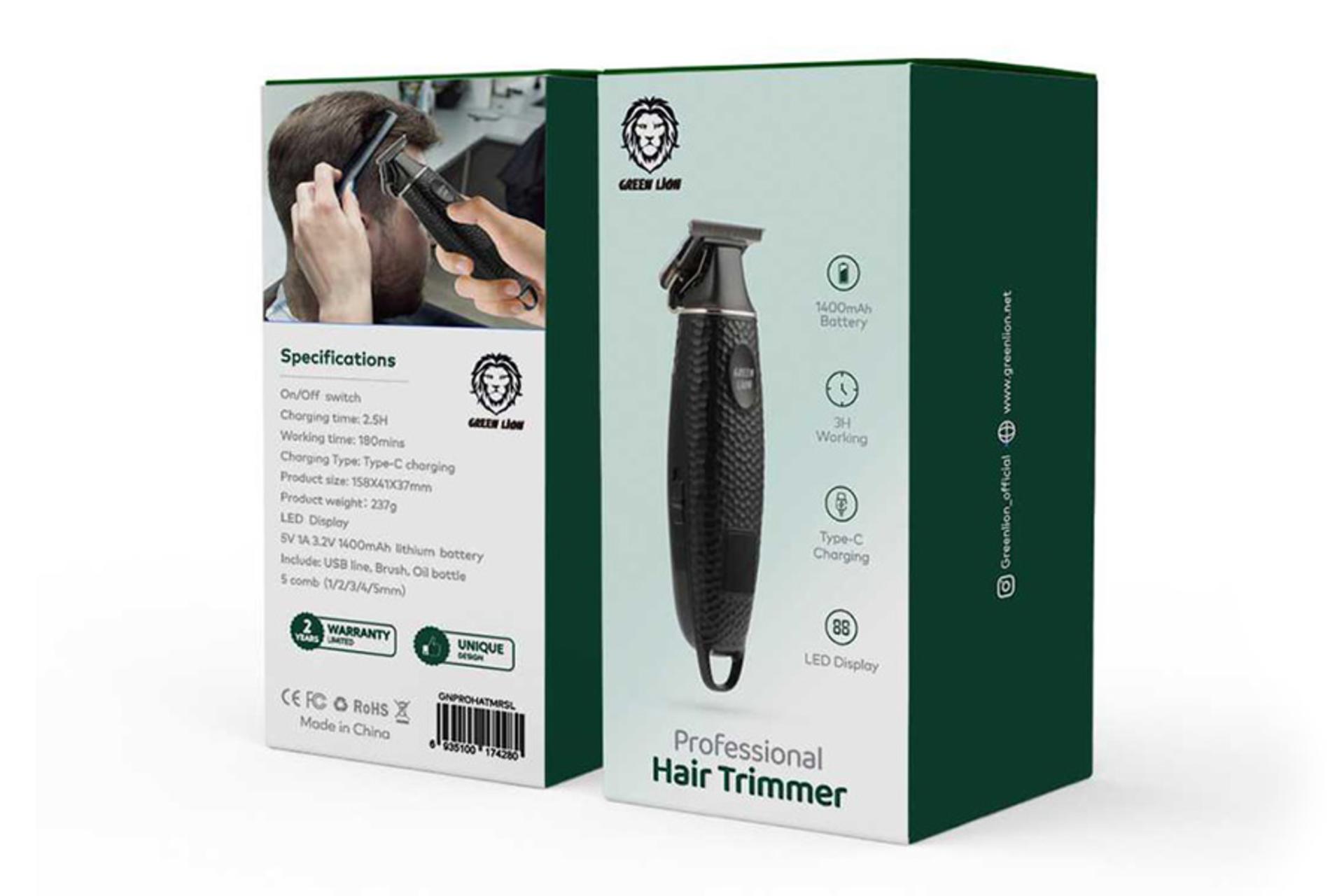 ماشین اصلاح گرین لیون Green Lion Professional Hair Trimmer جعبه و بسته بندی