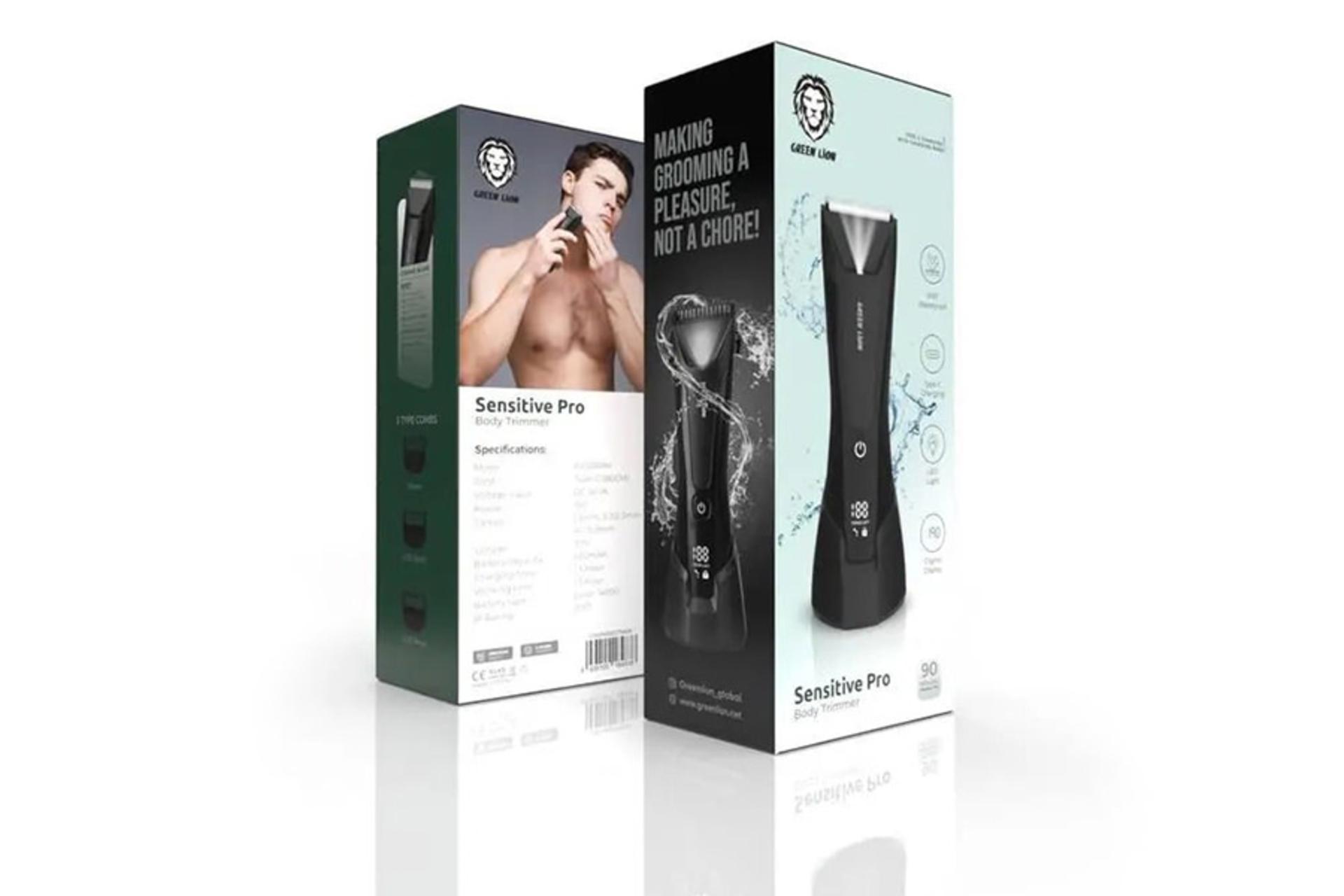 ماشین اصلاح گرین لیون Green Lion Sensitive Pro Body Trimmer جعبه و بسته بندی