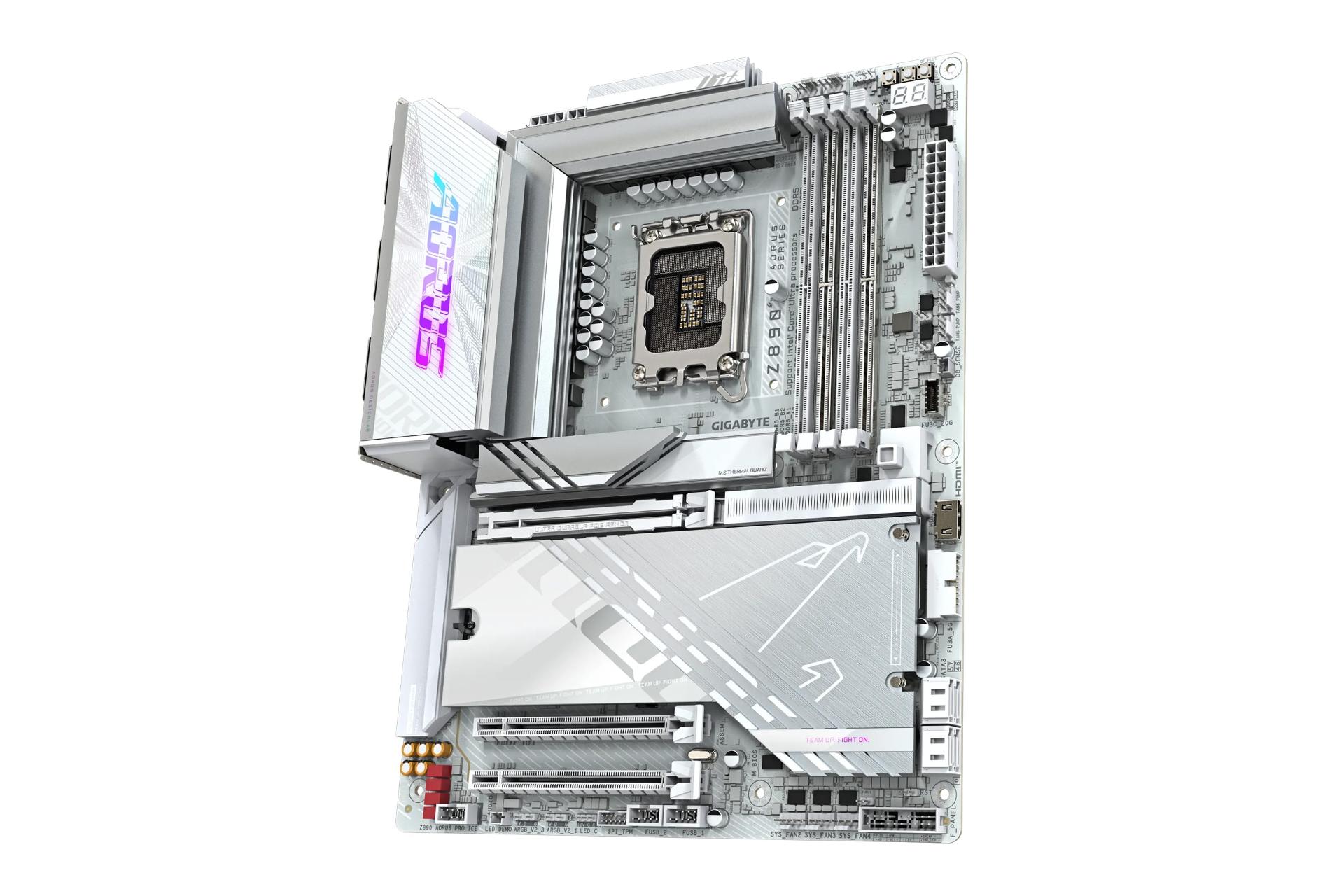 نمای کناری مادربرد گیگابایت GIGABYTE Z890 AORUS PRO ICE