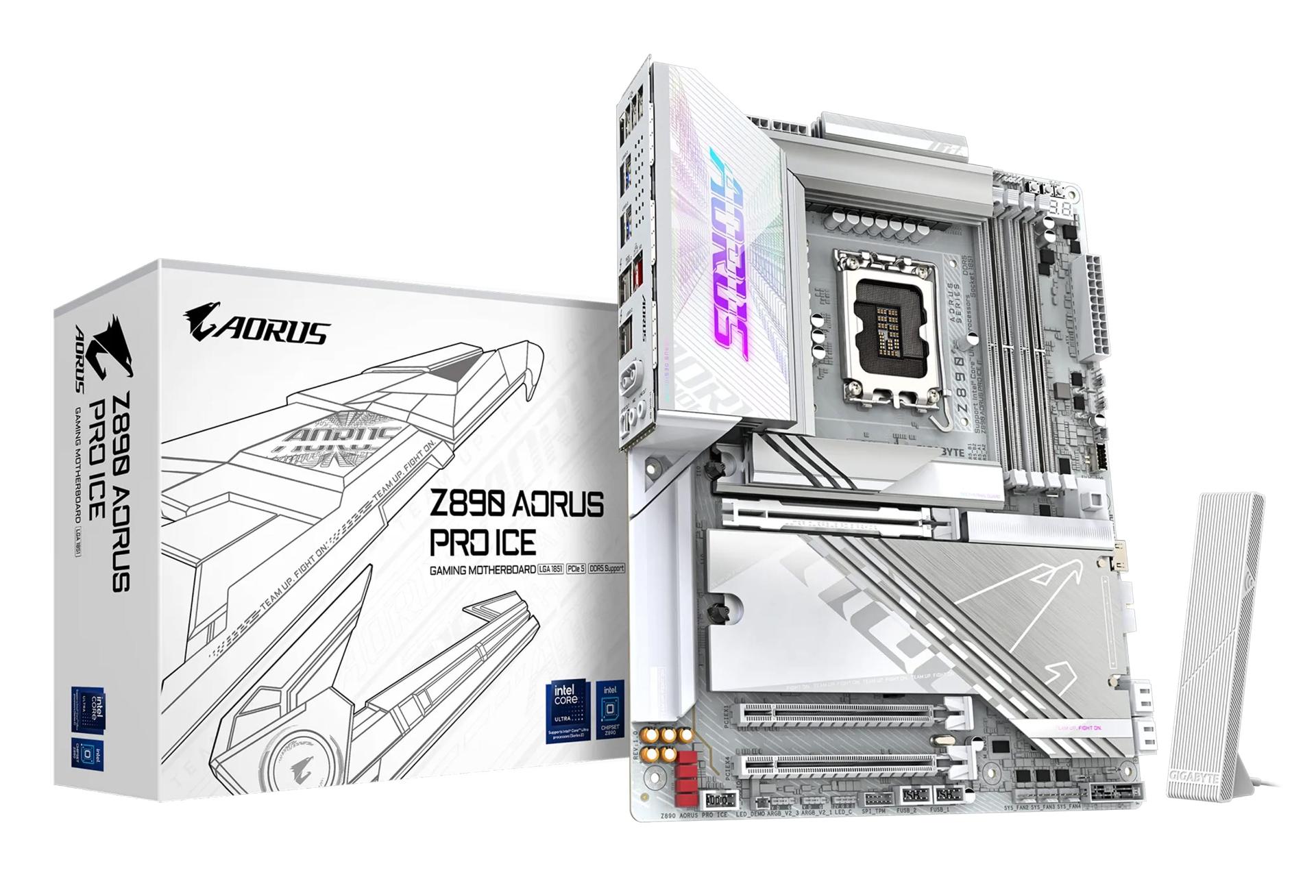 مادربرد گیگابایت GIGABYTE Z890 AORUS PRO ICE با آنتن وای فای و جعبه