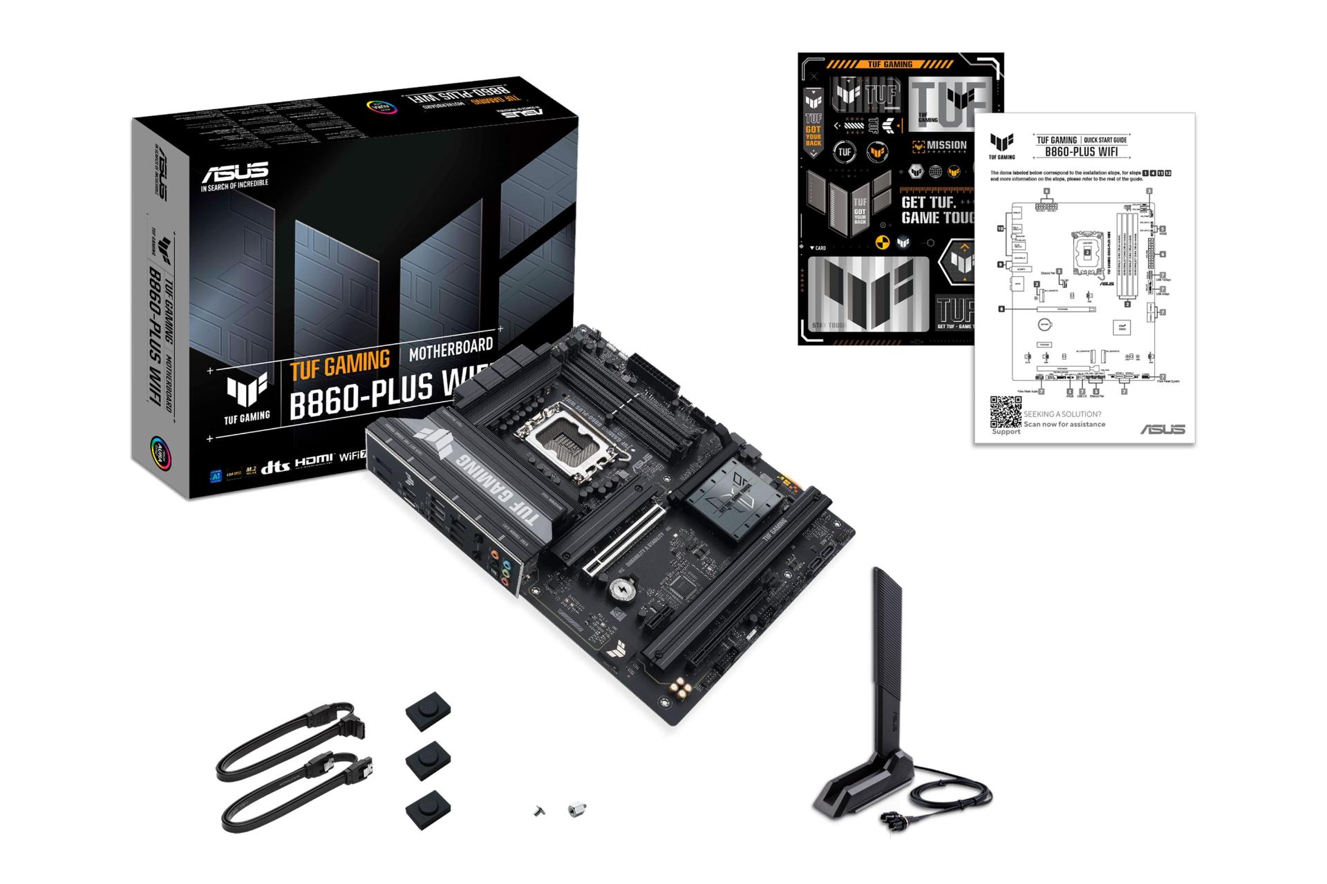 مادربرد ایسوس ASUS TUF GAMING B860-PLUS WIFI با جعبه و اقلام همراه