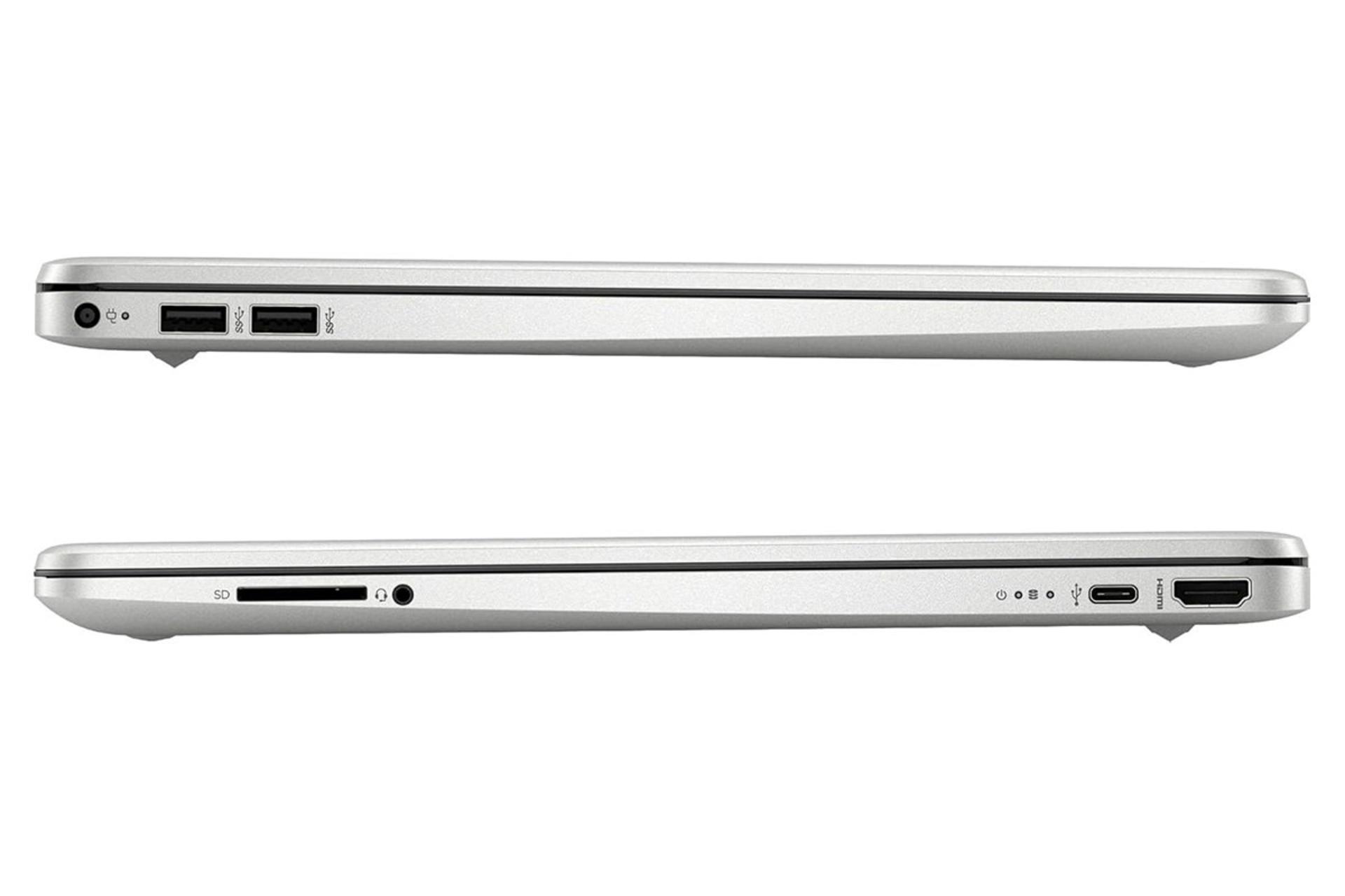 لپ تاپ اچ پی HP 15s-fq0008nia نمای جانبی و درگاه ها