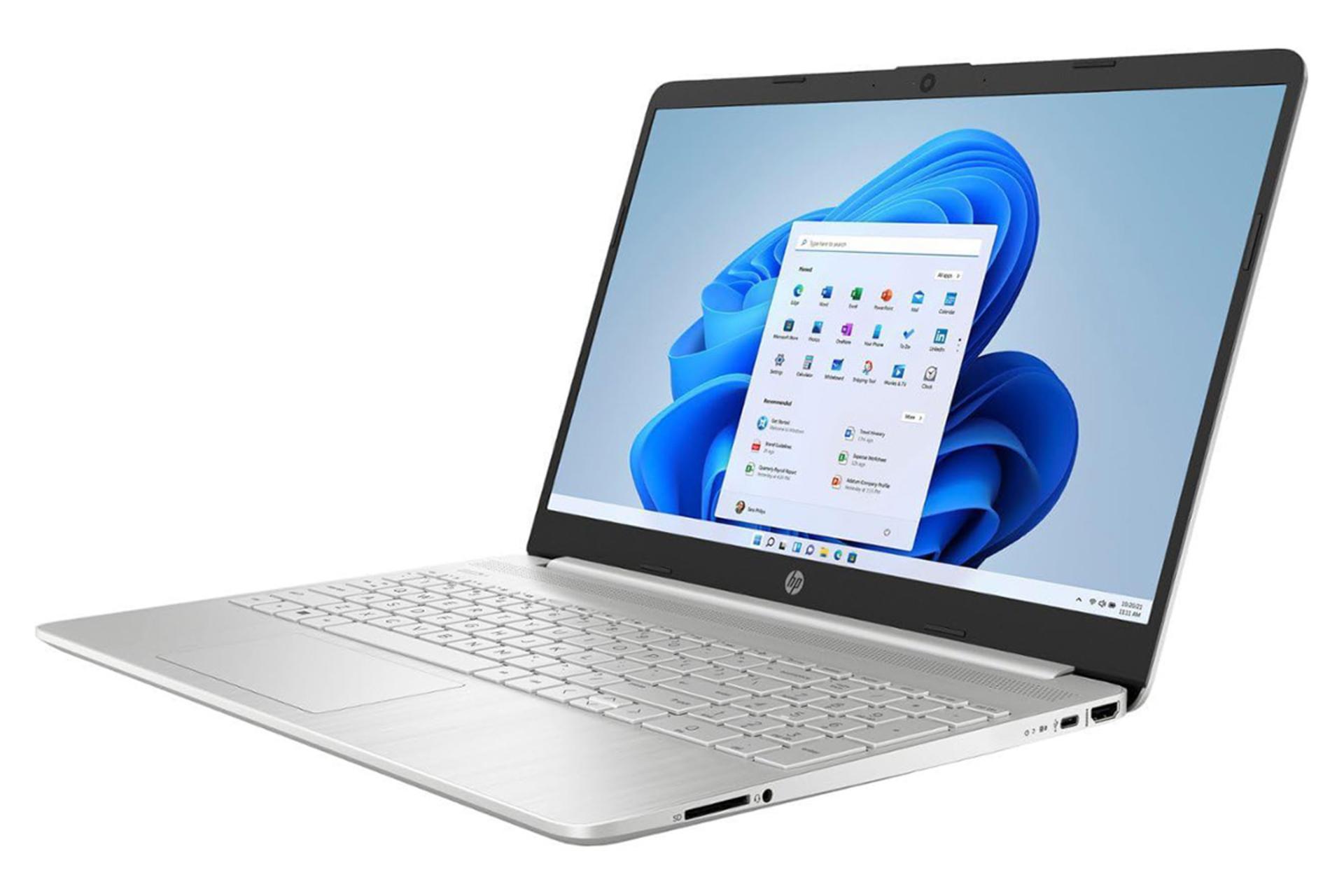 لپ تاپ اچ پی HP 15s-fq0008nia نمای جلو و راست