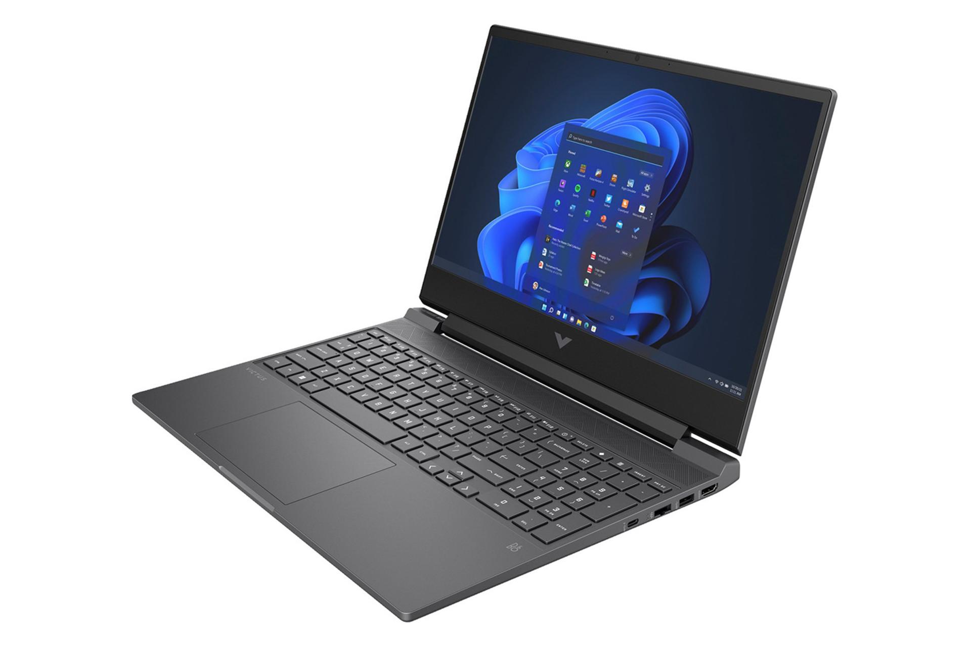 لپ تاپ اچ پی HP Victus 15-fa1234nw نمای جلو و راست