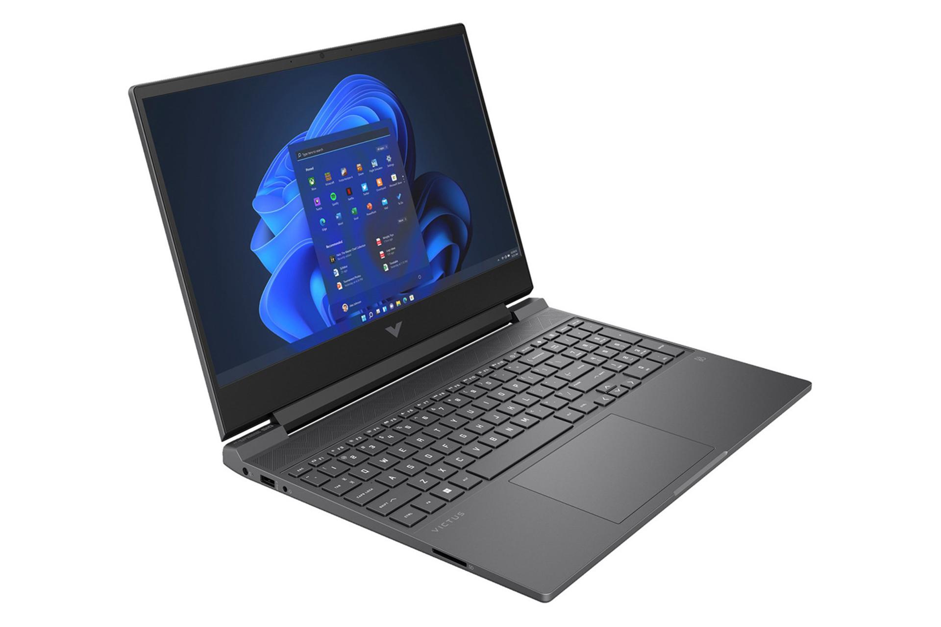 لپ تاپ اچ پی HP Victus 15-fa1234nw نمای جلو و چپ