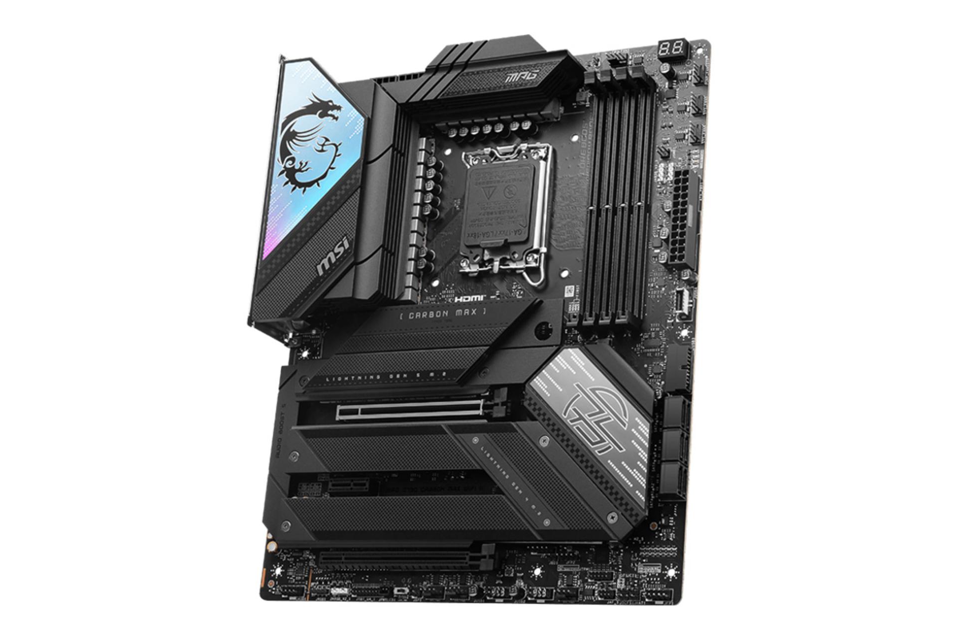 نمای کناری مادربرد ام اس آی MSI MPG Z790 CARBON MAX WIFI II
