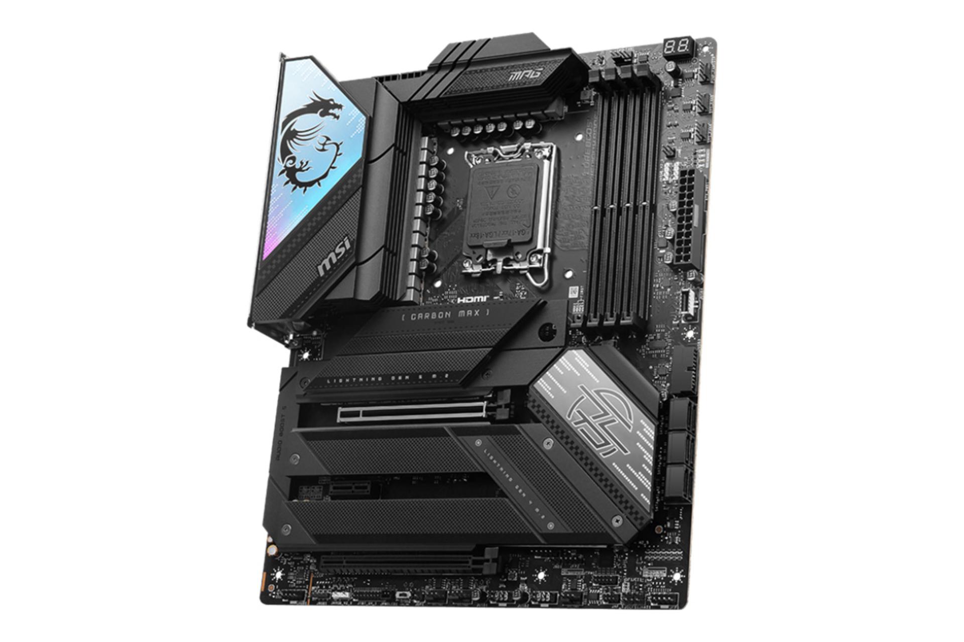 نمای کناری مادربرد ام اس آی MSI MPG Z790 CARBON MAX WIFI