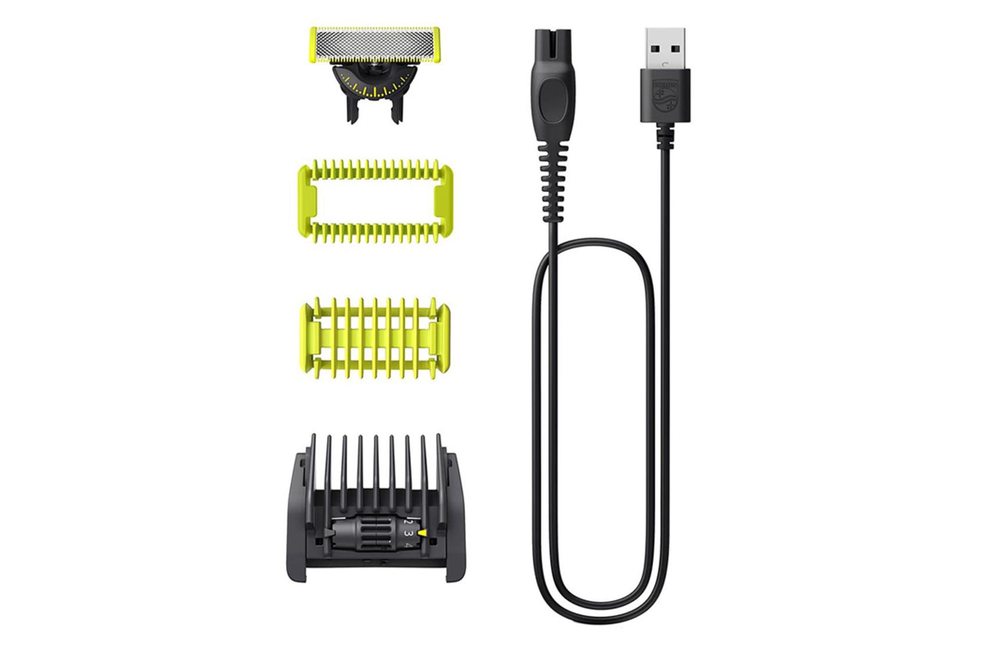 ماشین اصلاح و ریش تراش فیلیپس Philips Norelco OneBlade 360 QP2834 شانه و سری و کابل USB