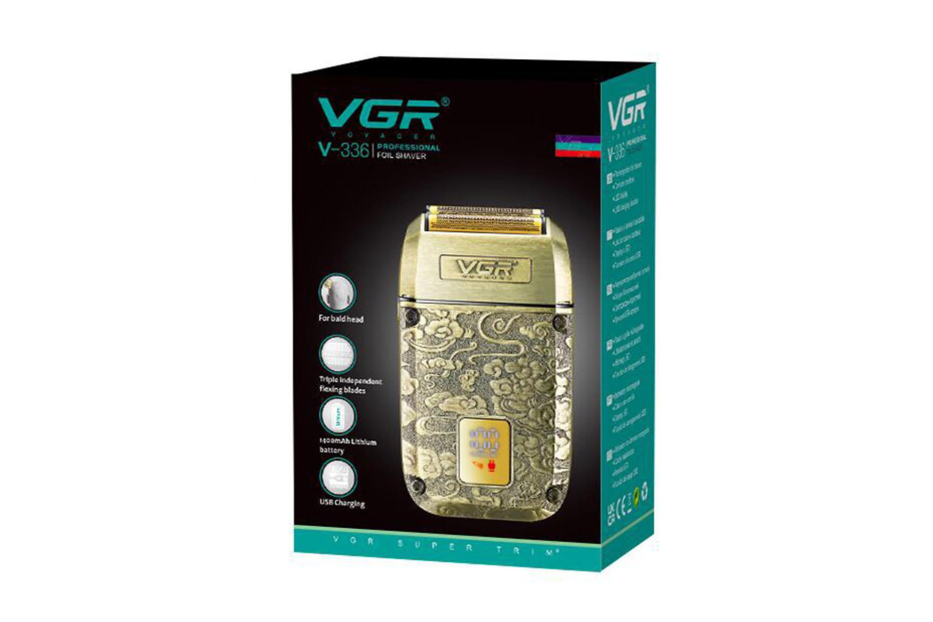 ماشین اصلاح و ریش تراش وی جی آر VGR V-336 جعبه و بسته بندی