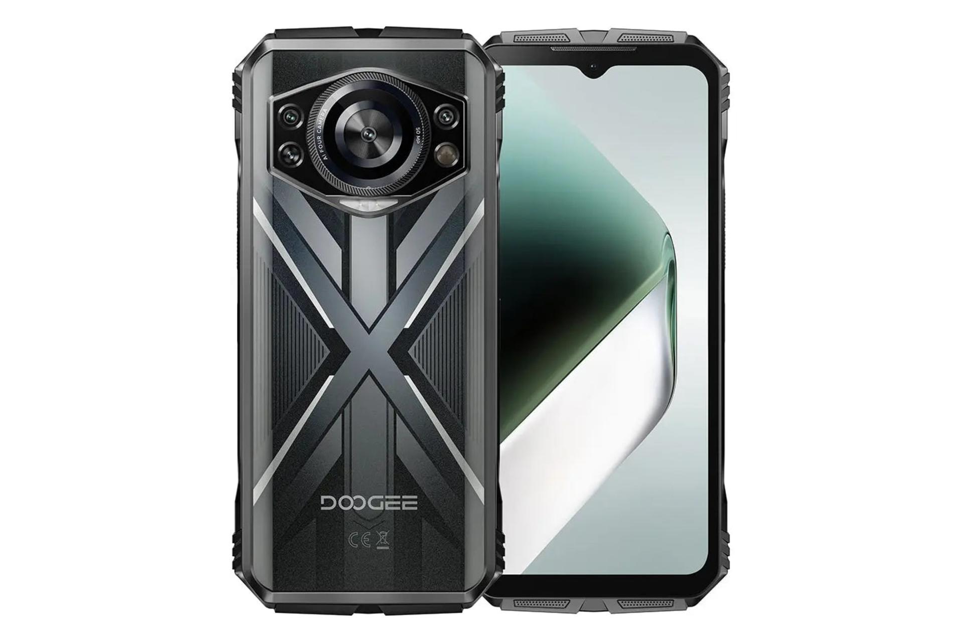 پنل جلو و پشت گوشی موبایل S Cyber پرو دوجی مشکی و نقره ای / Doogee S Cyber Pro