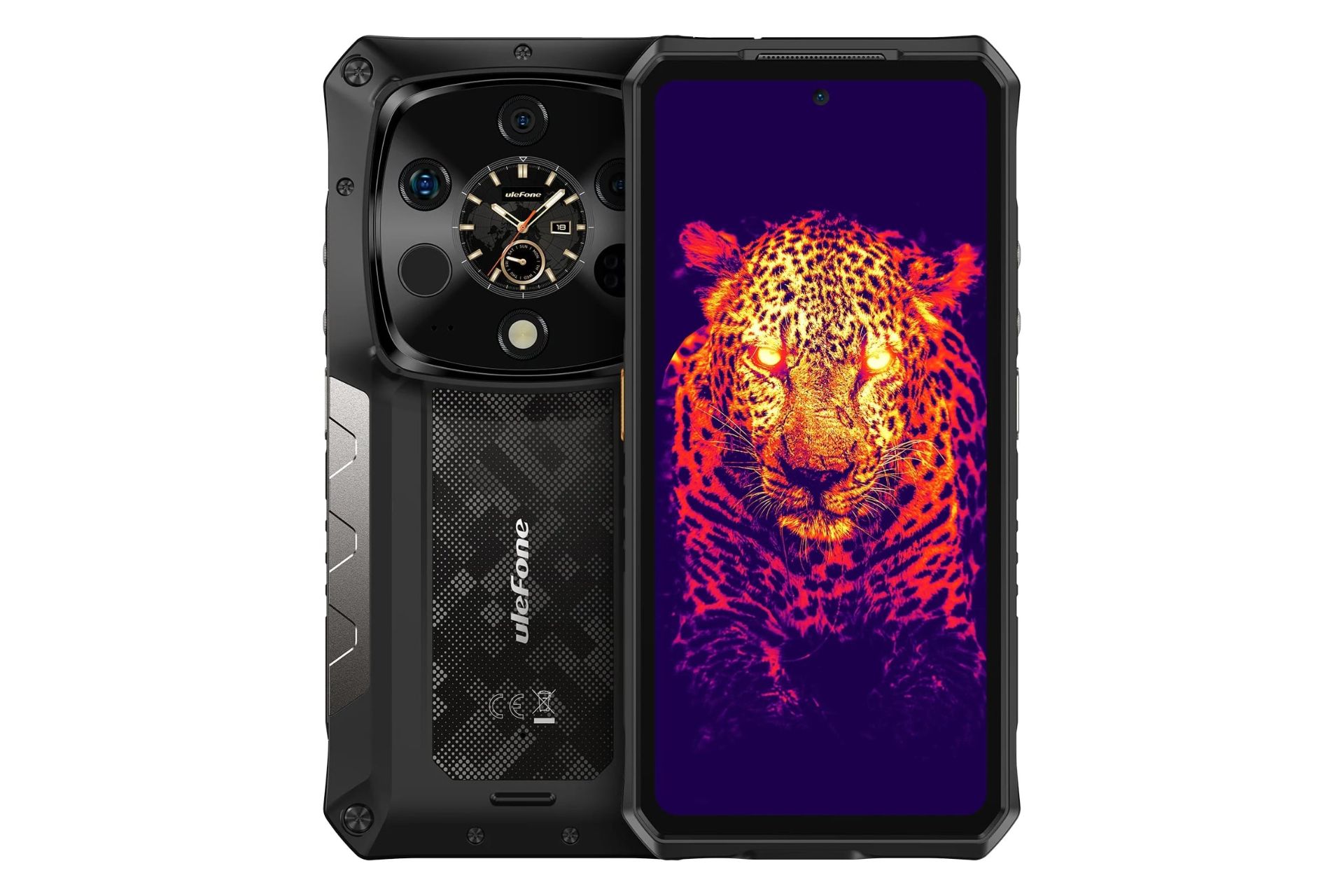 پنل جلو و پشت گوشی موبایل آرمور 28 اولترا یولفون نسخه Thermal مشکی / Ulefone Armor 28 Ultra Thermal Version