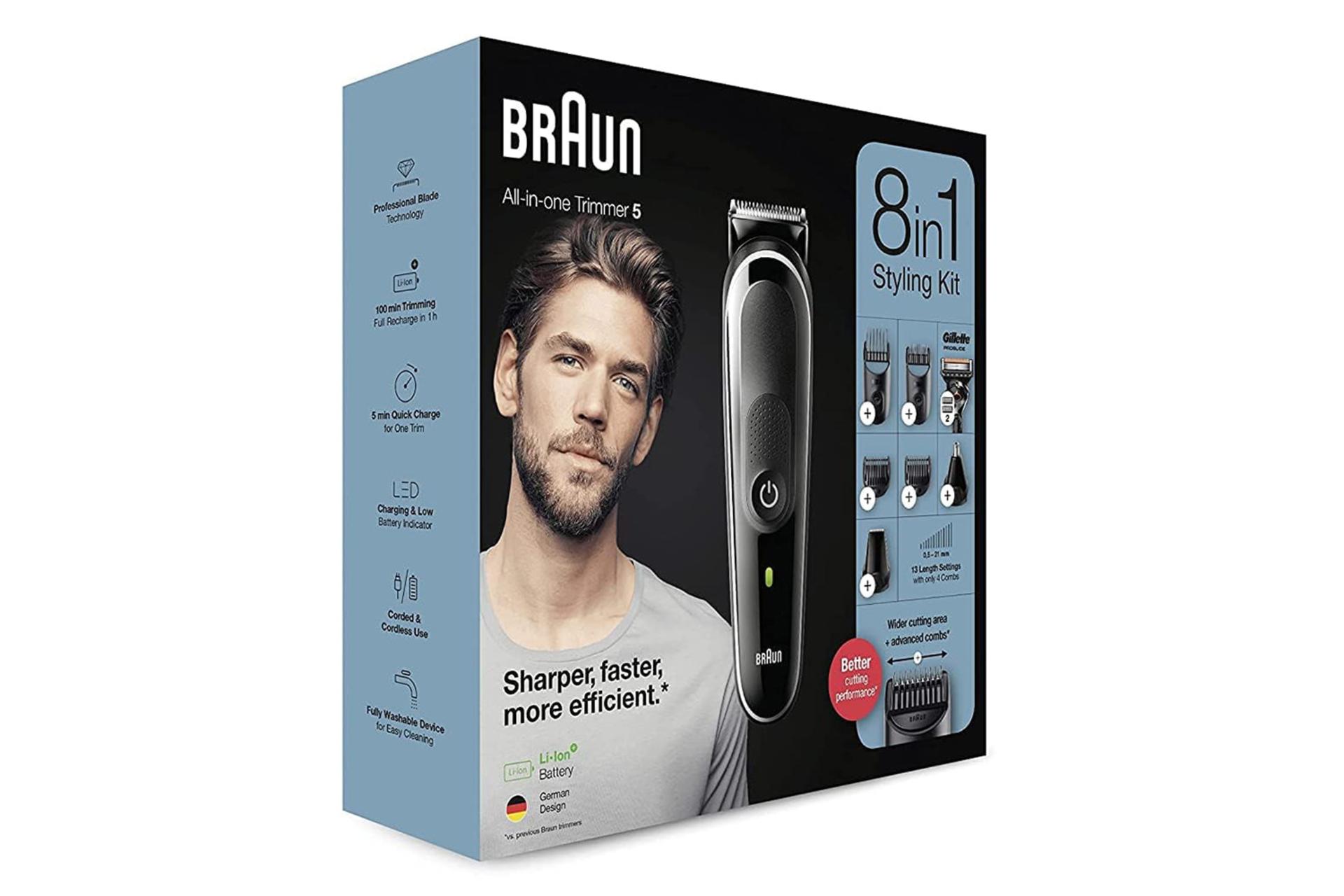 ماشین اصلاح و ریش تراش براون Braun MGK5260 جعبه و بسته بندی