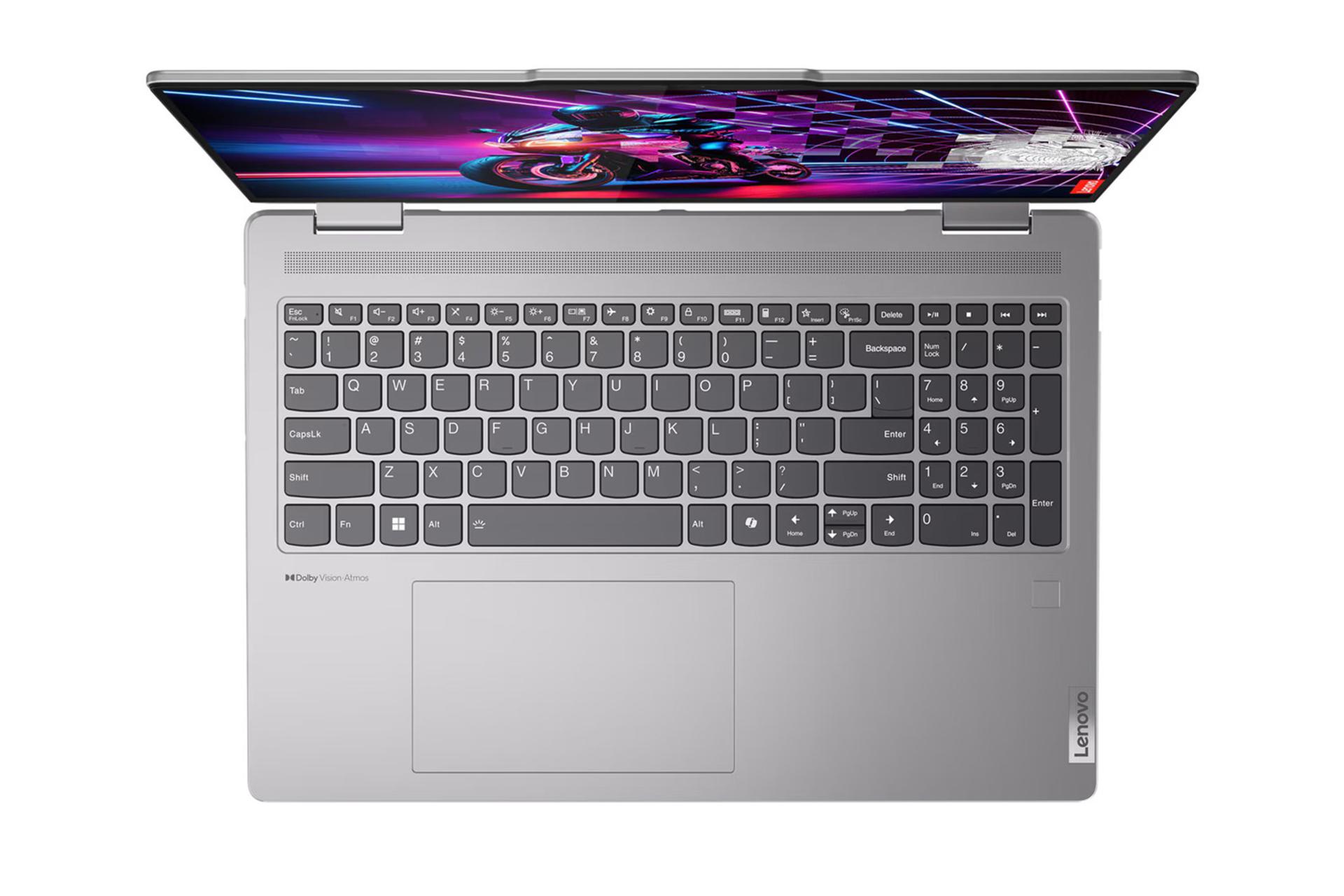 لپ تاپ لنوو Lenovo Yoga 7 2-in-1 16AHP9 نمای بالا و کیبورد