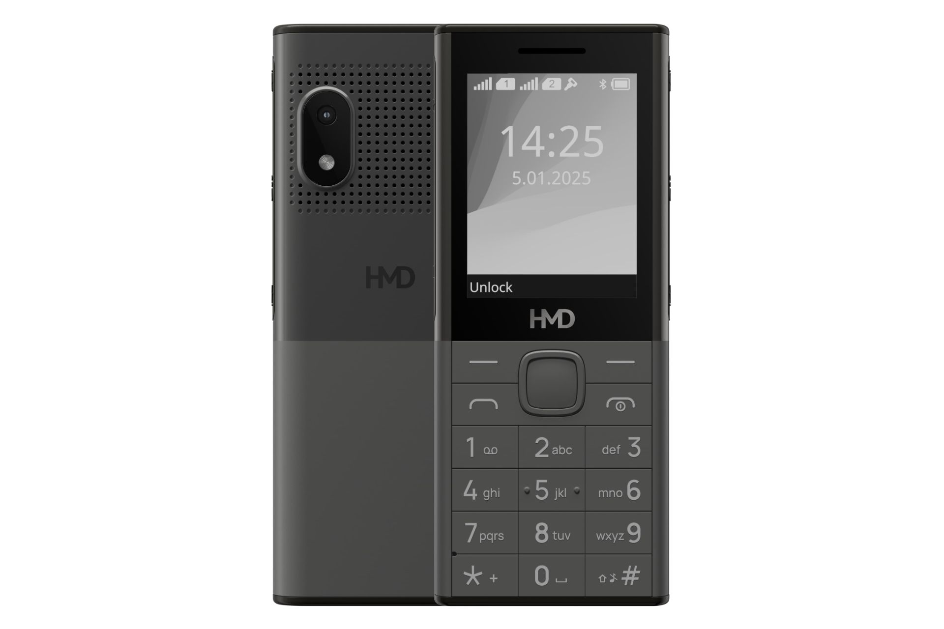 پنل جلو و پشت گوشی موبایل اچ ام دی HMD 150 Music خاکستری تیره