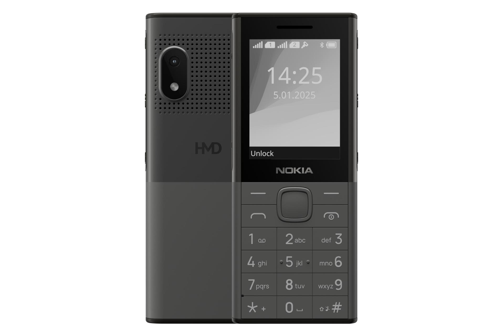 پنل جلو و پشت گوشی موبایل نوکیا Nokia 150 Music خاکستری تیره