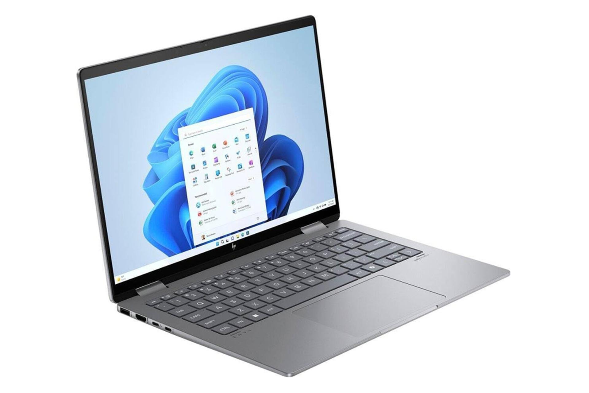 لپ تاپ اچ پی HP ENVY x360 14-fc0023dx نمای جلو و چپ