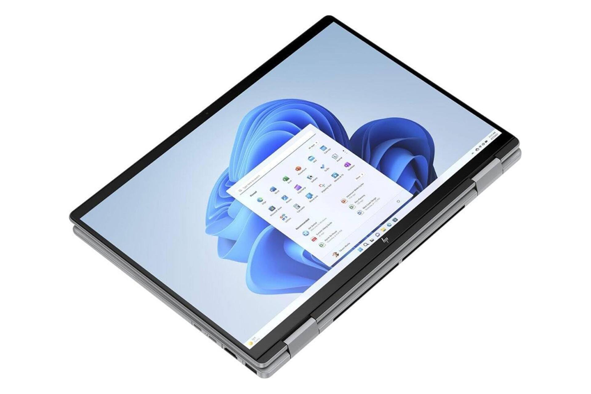 لپ تاپ اچ پی HP ENVY x360 14-fc0023dx نمای بالا و نمایشگر