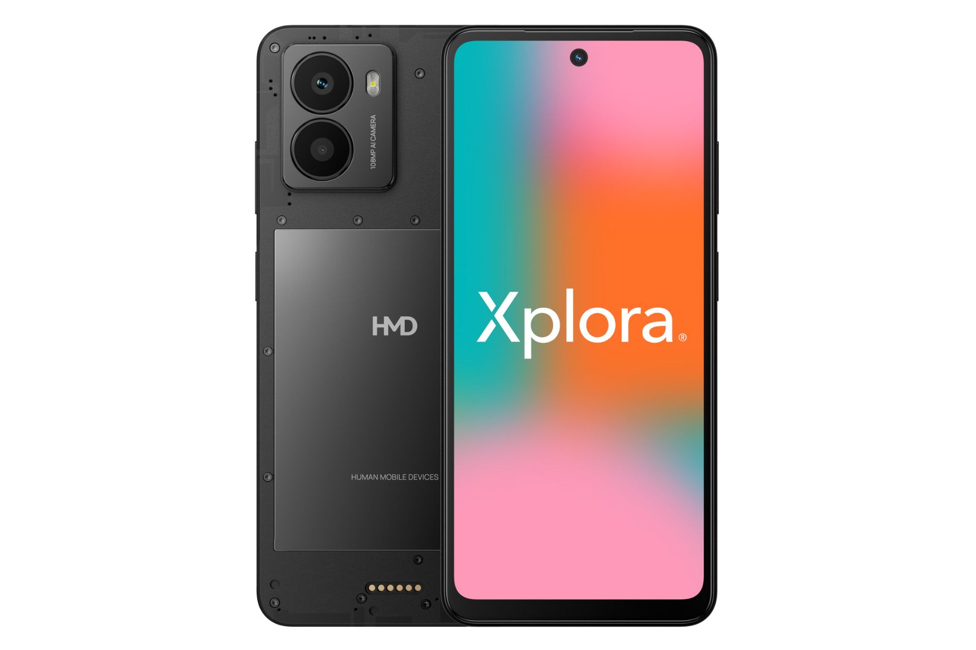 پنل جلو و پشت گوشی موبایل اچ ام دی فیوژن X1 مشکی / HMD Fusion X1