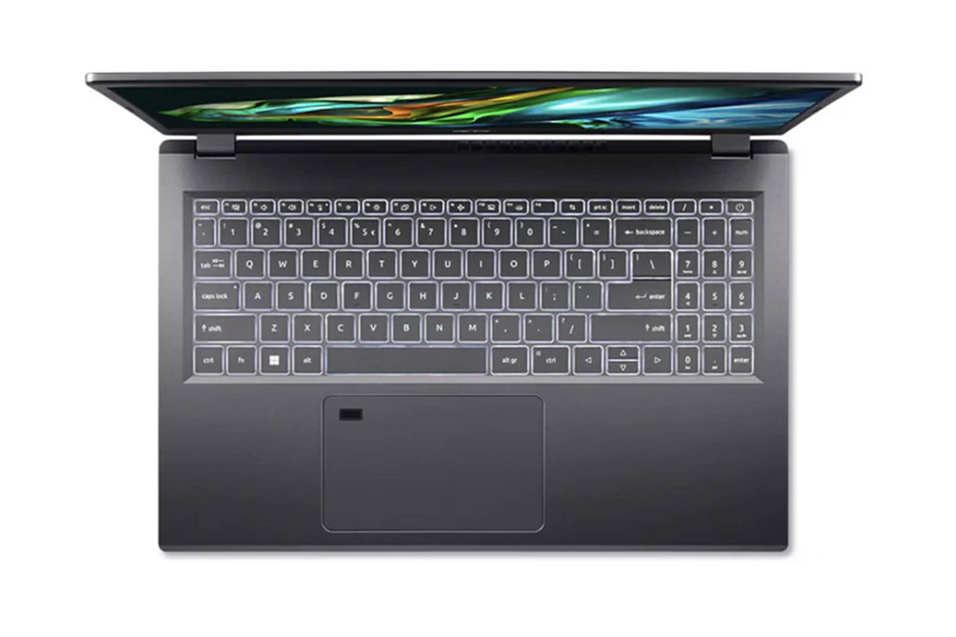 لپ تاپ ایسر Acer Aspire 5 A515-58M-79CS نمای بالا و کیبورد