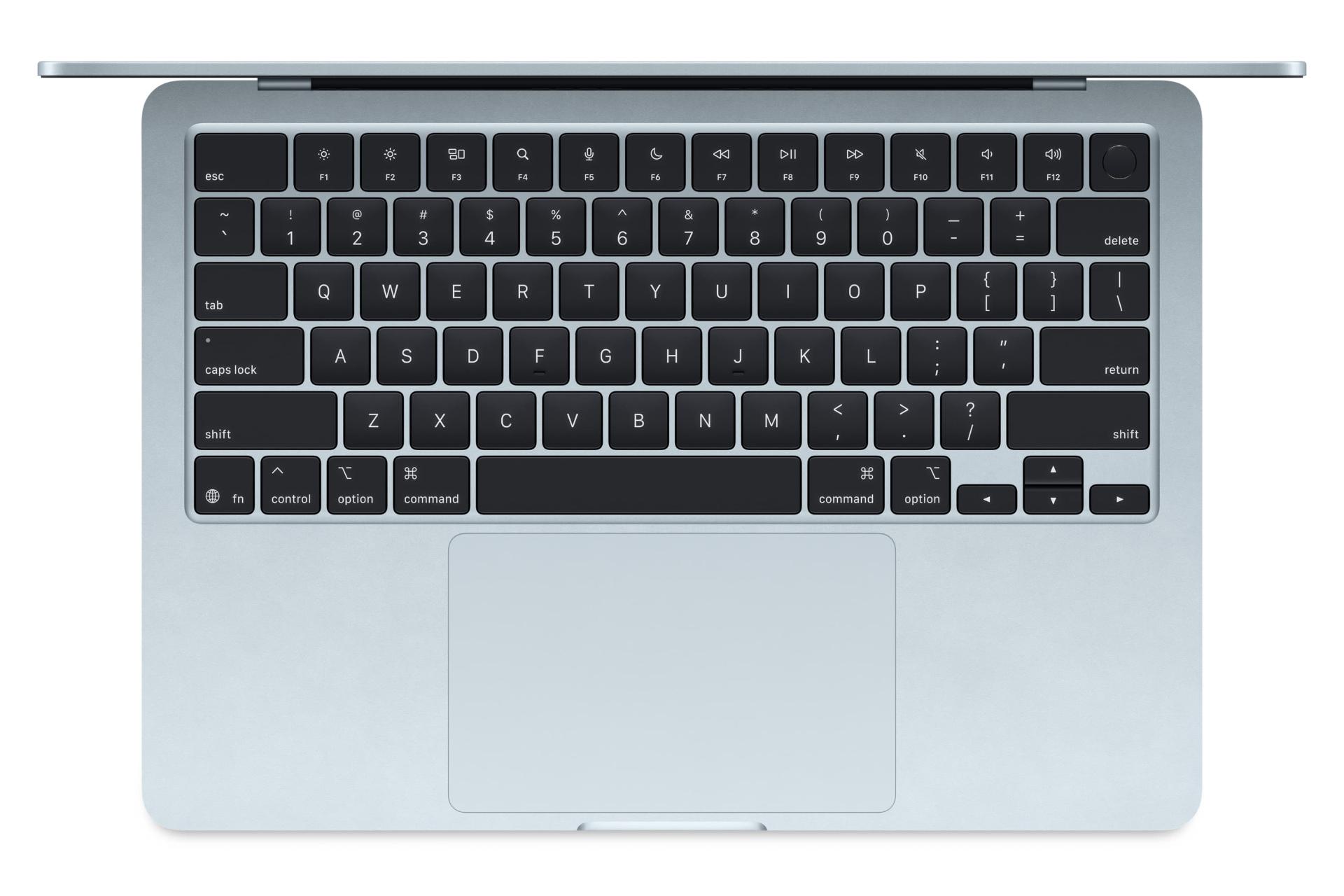 کیبورد لپ تاپ مک بوک ایر 13 اینچی 2025 اپل آبی روشن / Apple MacBook Air 13 2025 M4