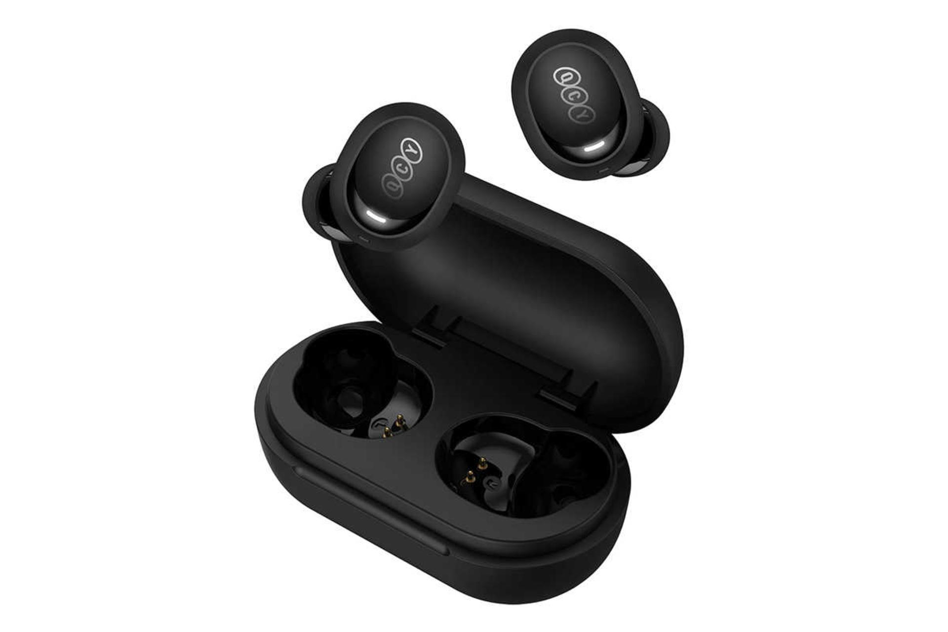 محفظه شارژ ایرباد بی سیم کیو سی وای ArcBuds Lite رنگ مشکی