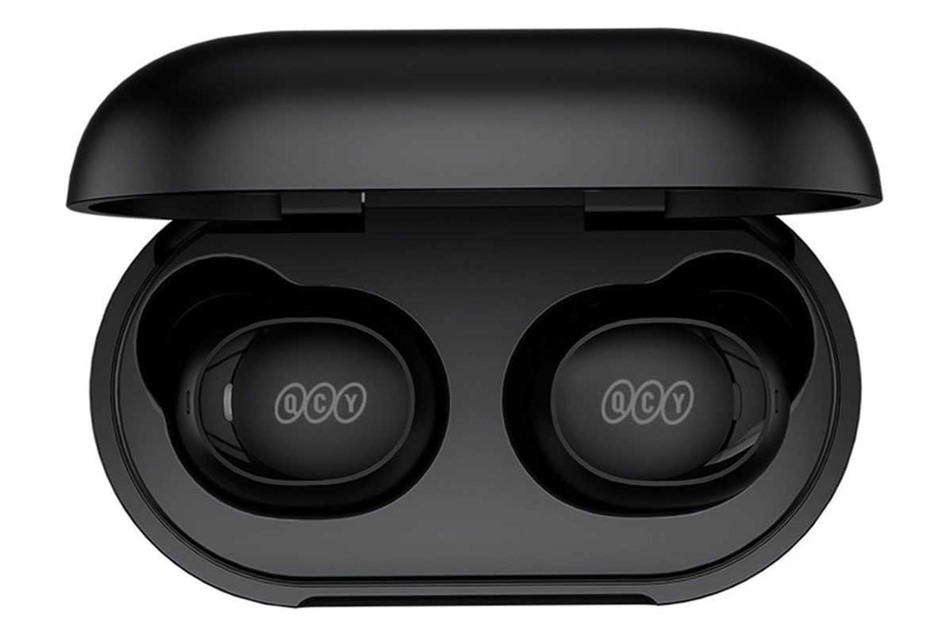 نمای بالای ایرباد بی سیم کیو سی وای ArcBuds Lite رنگ مشکی