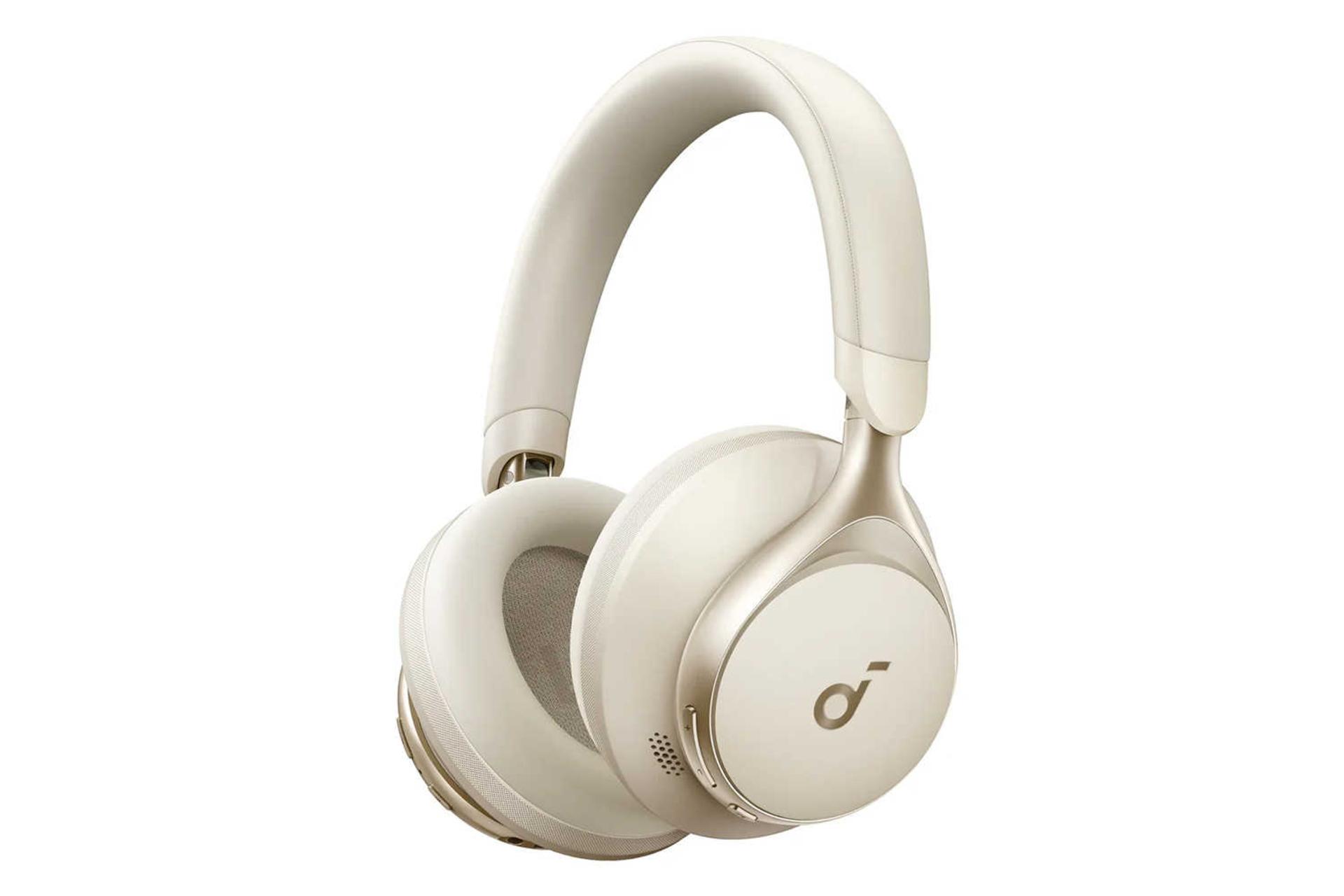 نمای سمت راست هدفون دور گوشی انکر SoundCore Space One رنگ کرم