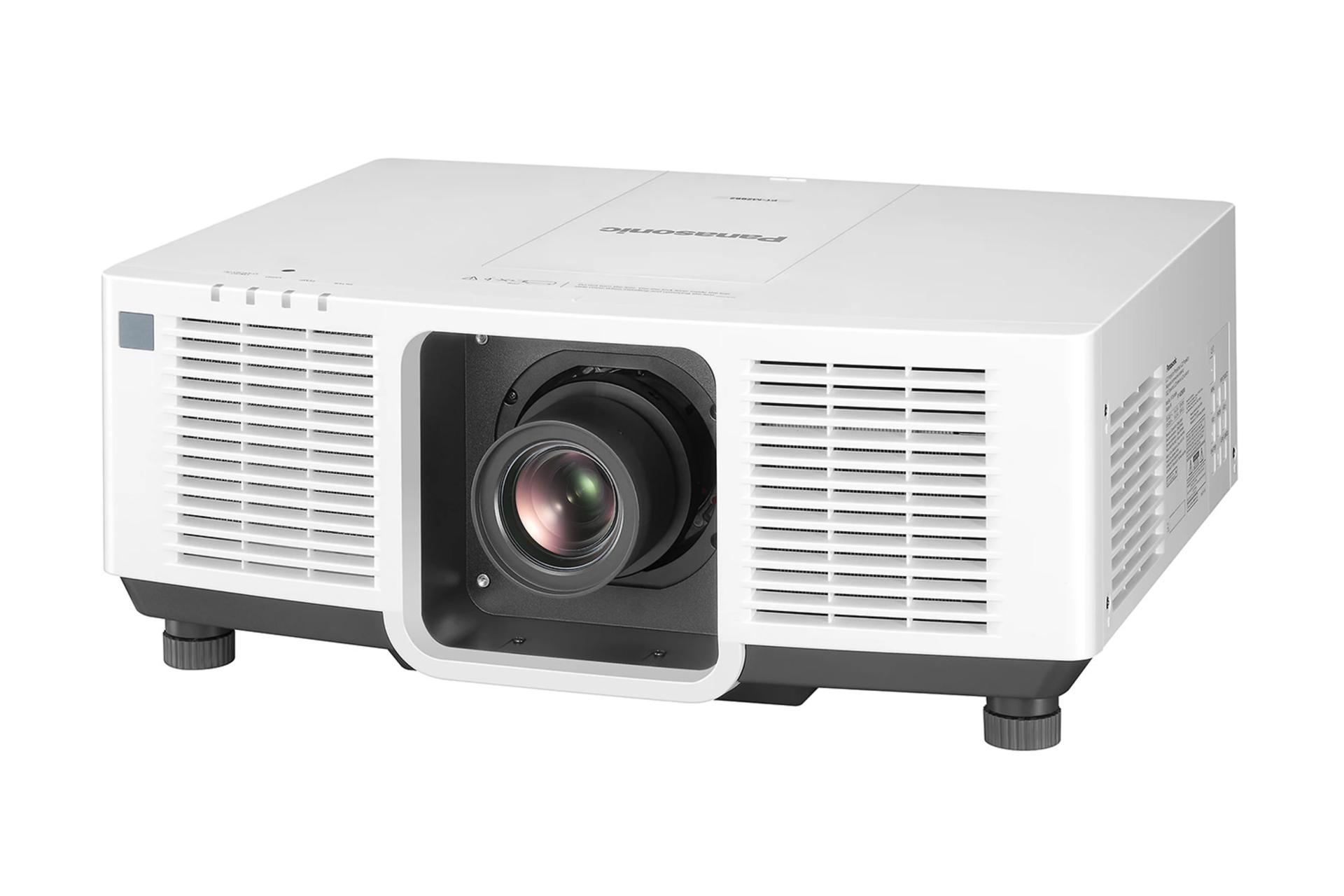 ویدیو پروژکتور پاناسونیک Panasonic PT-MZ782 رنگ سفید نمای جلو و راست