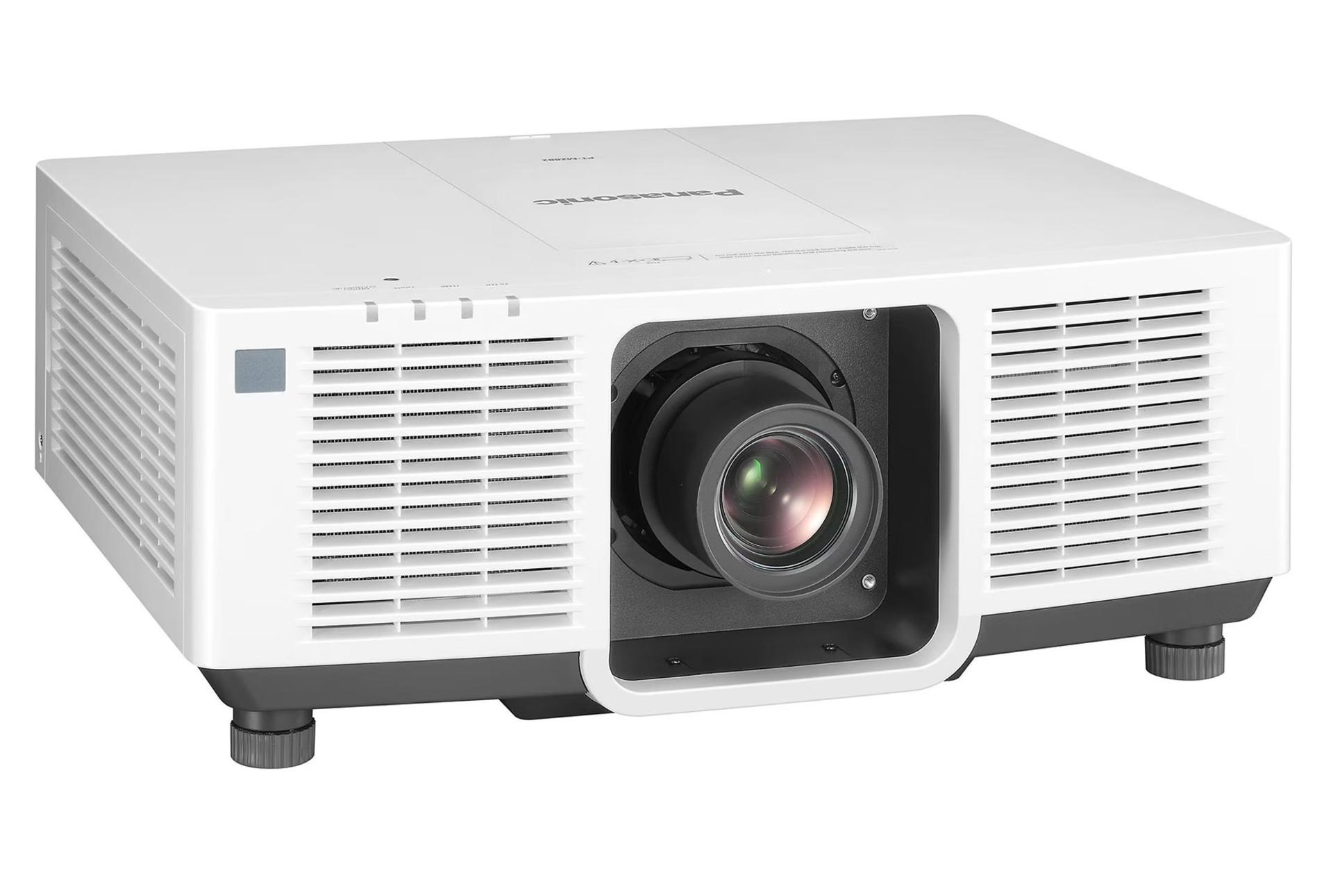 ویدیو پروژکتور پاناسونیک Panasonic PT-MZ882 رنگ سفید نمای جلو و چپ