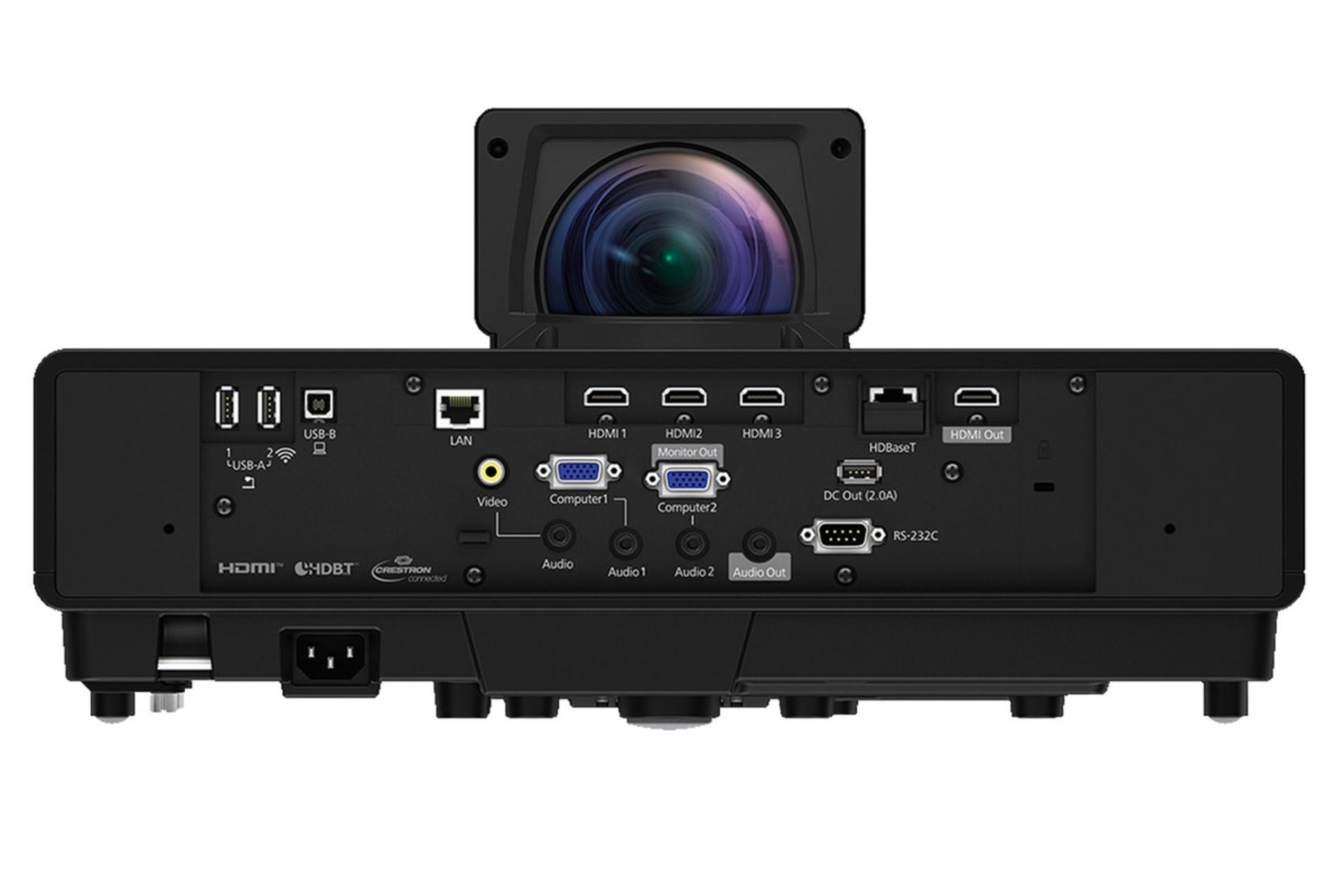 ویدیو پروژکتور اپسون Epson EB-805F نمای جلو و درگاه ها