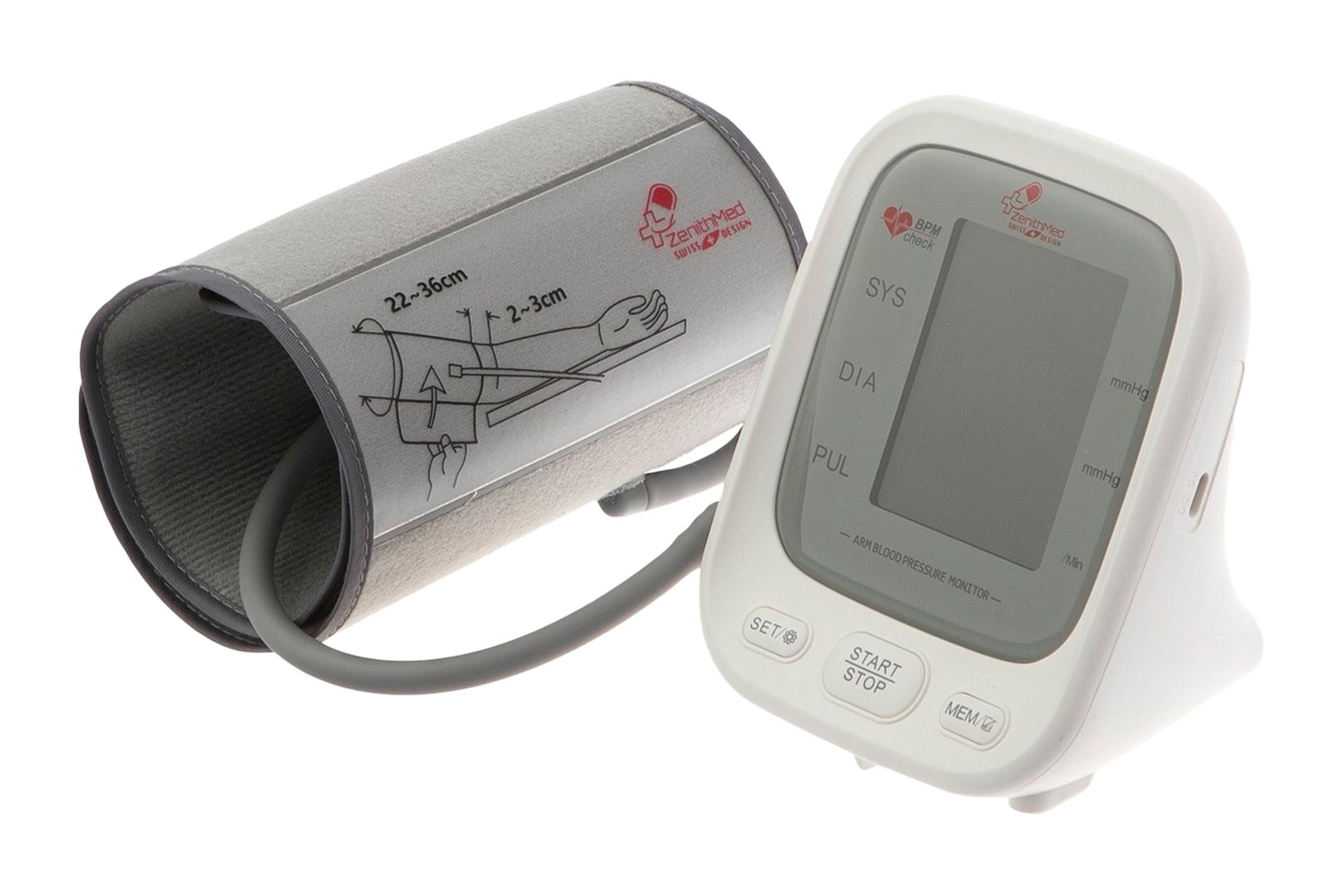 نمای کلی دستگاه فشار خون زنیت مد X3 با نمایش کاف، لوگو و نمایشگر