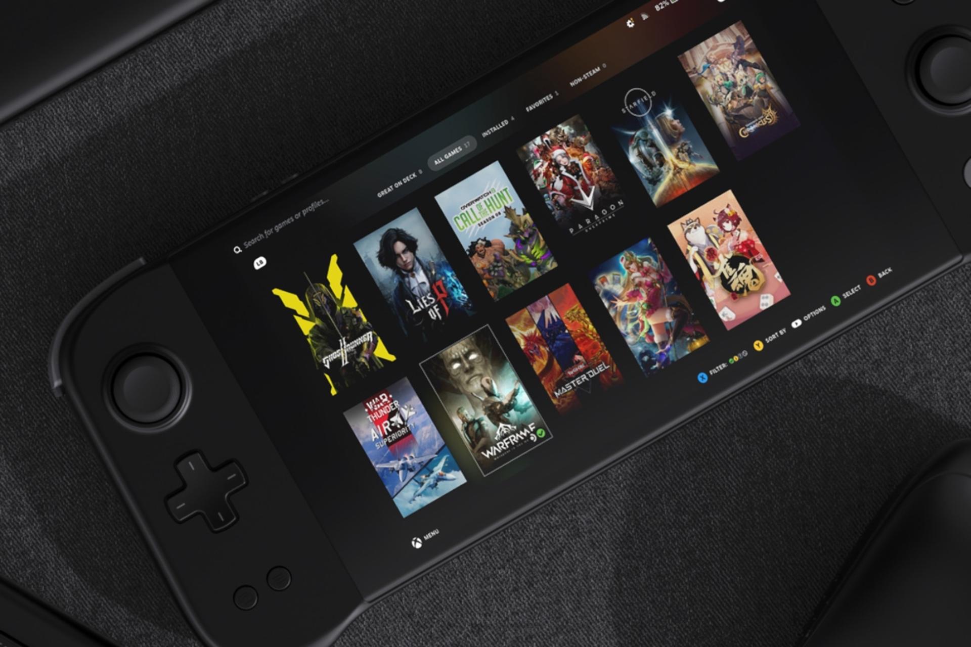 نمای بالا از کنسول بازی آیانئو AYANEO NEXT LITE مشکی