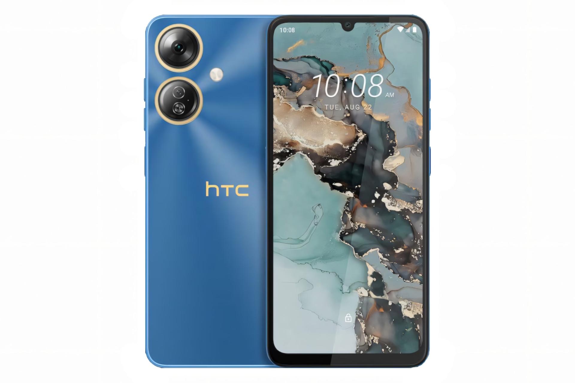 پنل جلو و پشت گوشی موبایل وایلدفایر E5 پلاس اچ تی سی آبی / HTC Wildfire E5 Plus
