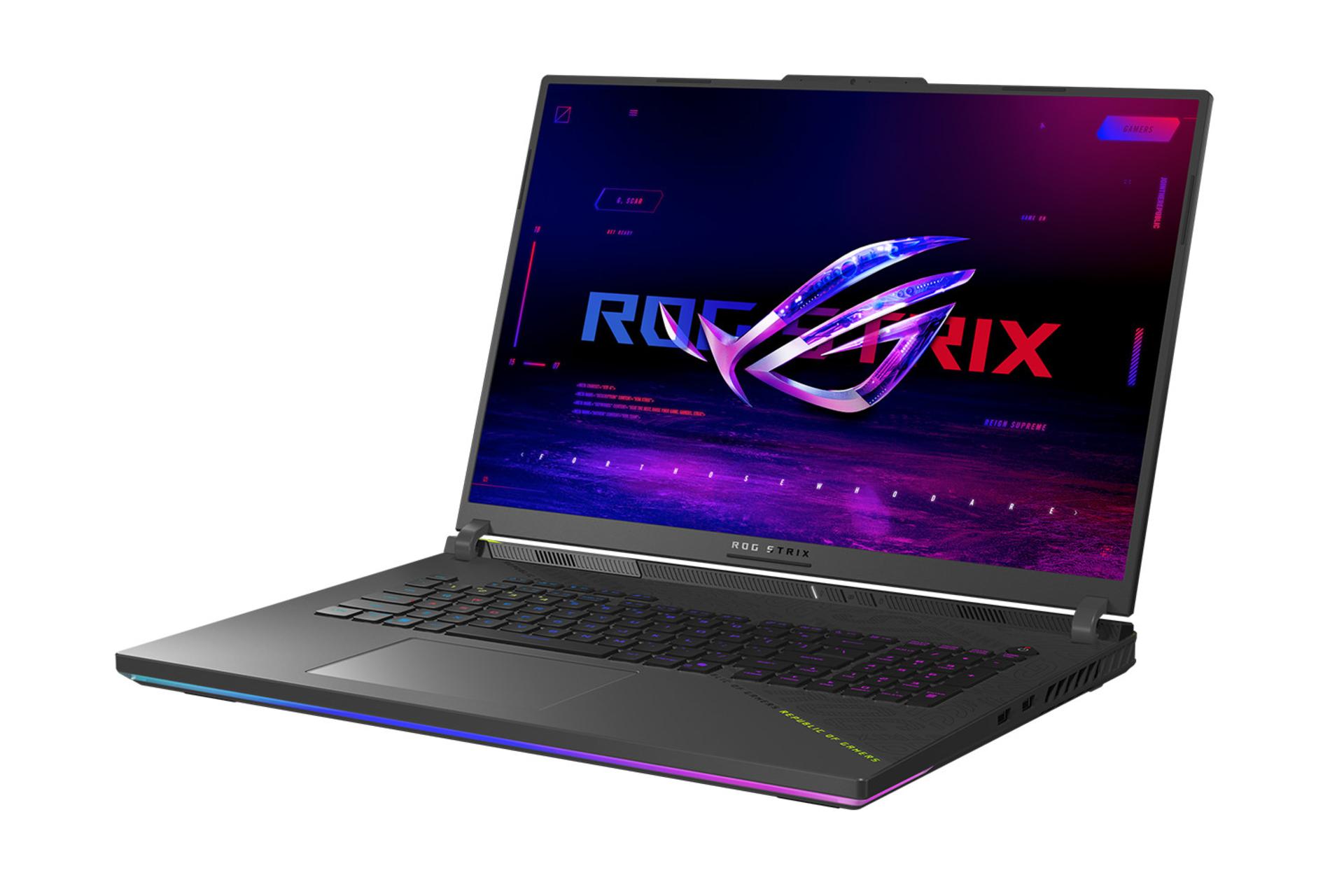 لپ تاپ ایسوس ASUS ROG Strix G18 G814 2025 نمای جلو و راست