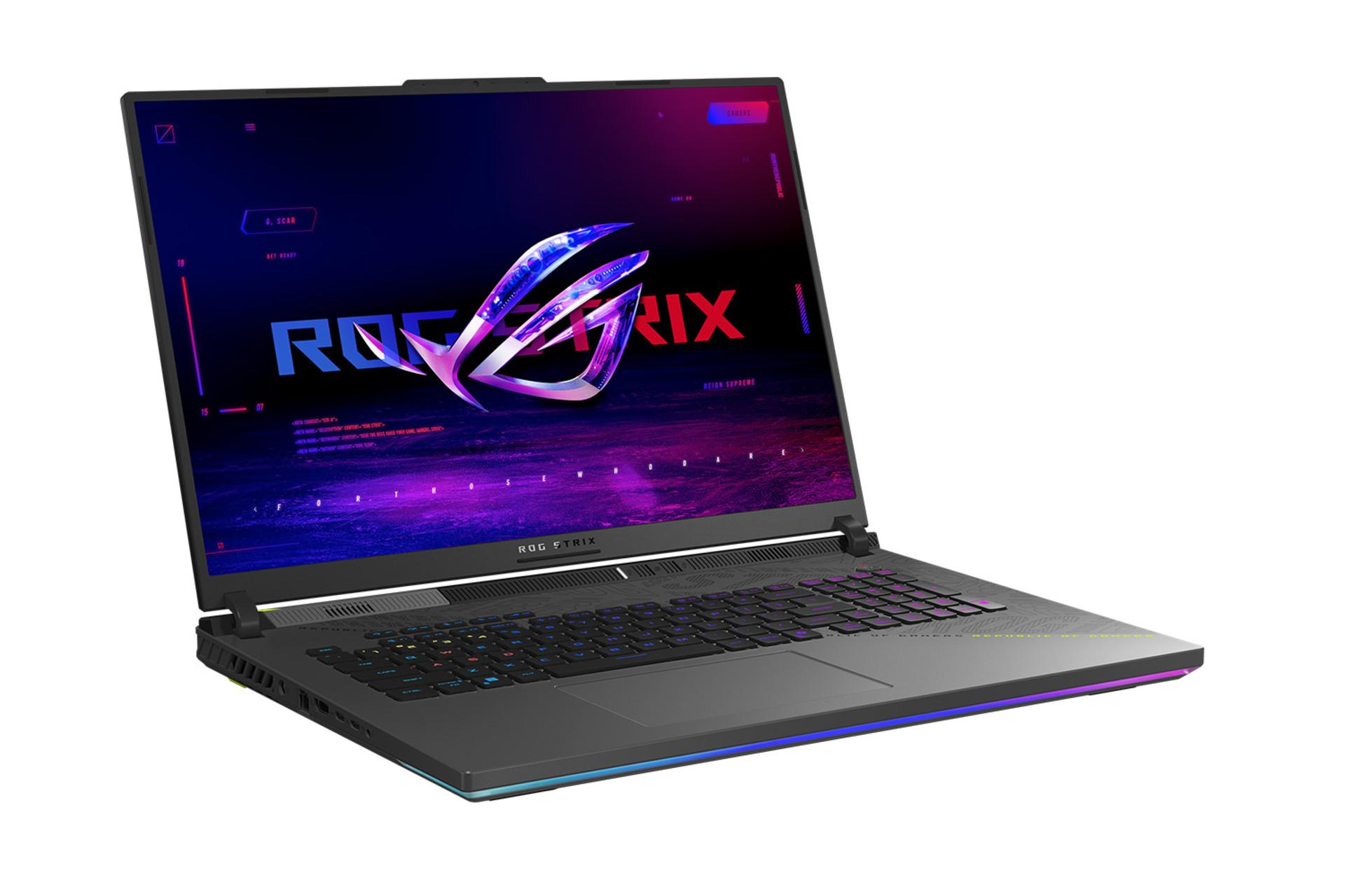 لپ تاپ ایسوس ASUS ROG Strix G18 G814 2025 نمای جلو و چپ