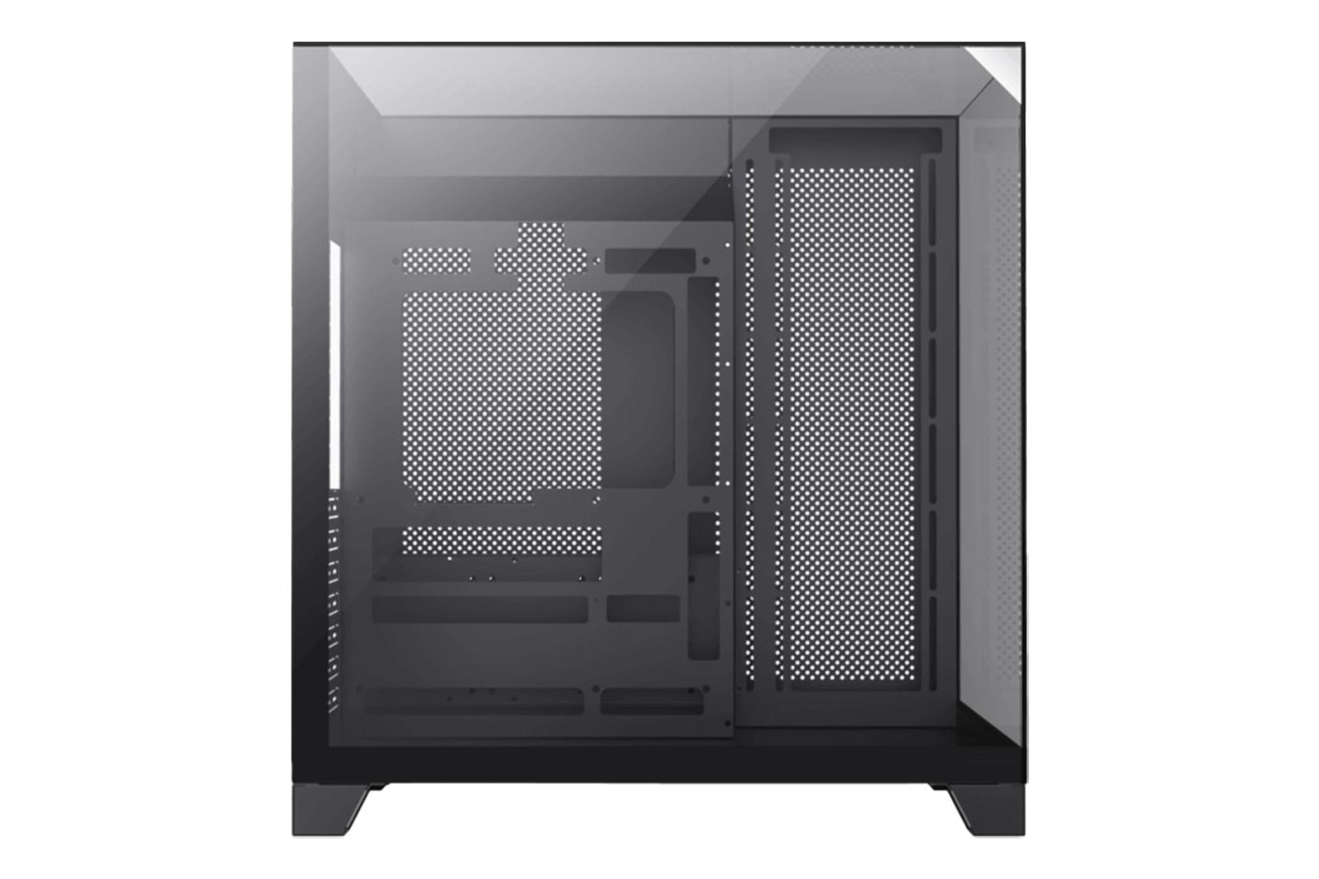 پنل سمت چپ کیس کامپیوتر گیم‌ مکس Infinity Plus با نمایش محل نصب مادربرد رنگ مشکی