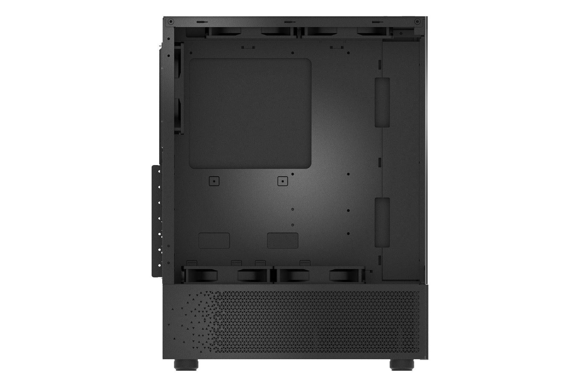 نمای پنل سمت چپ کیس کامپیوتر ای دیتا XPG INVADER X MINI با نمایش محل نصب مادربرد رنگ مشکی