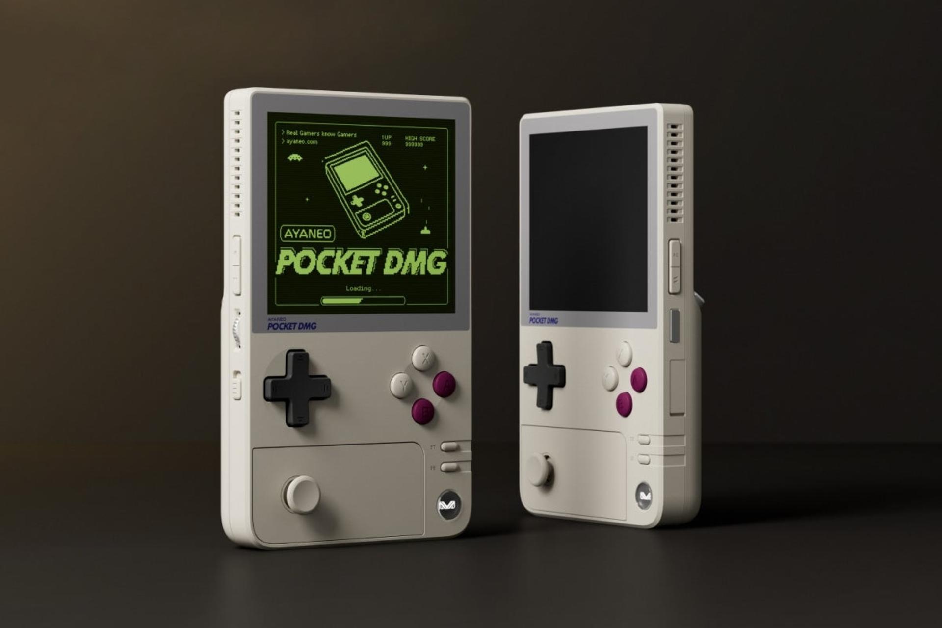 نمای جانبی کنسول بازی آیانئو AYANEO Pocket DMG کرم رنگ