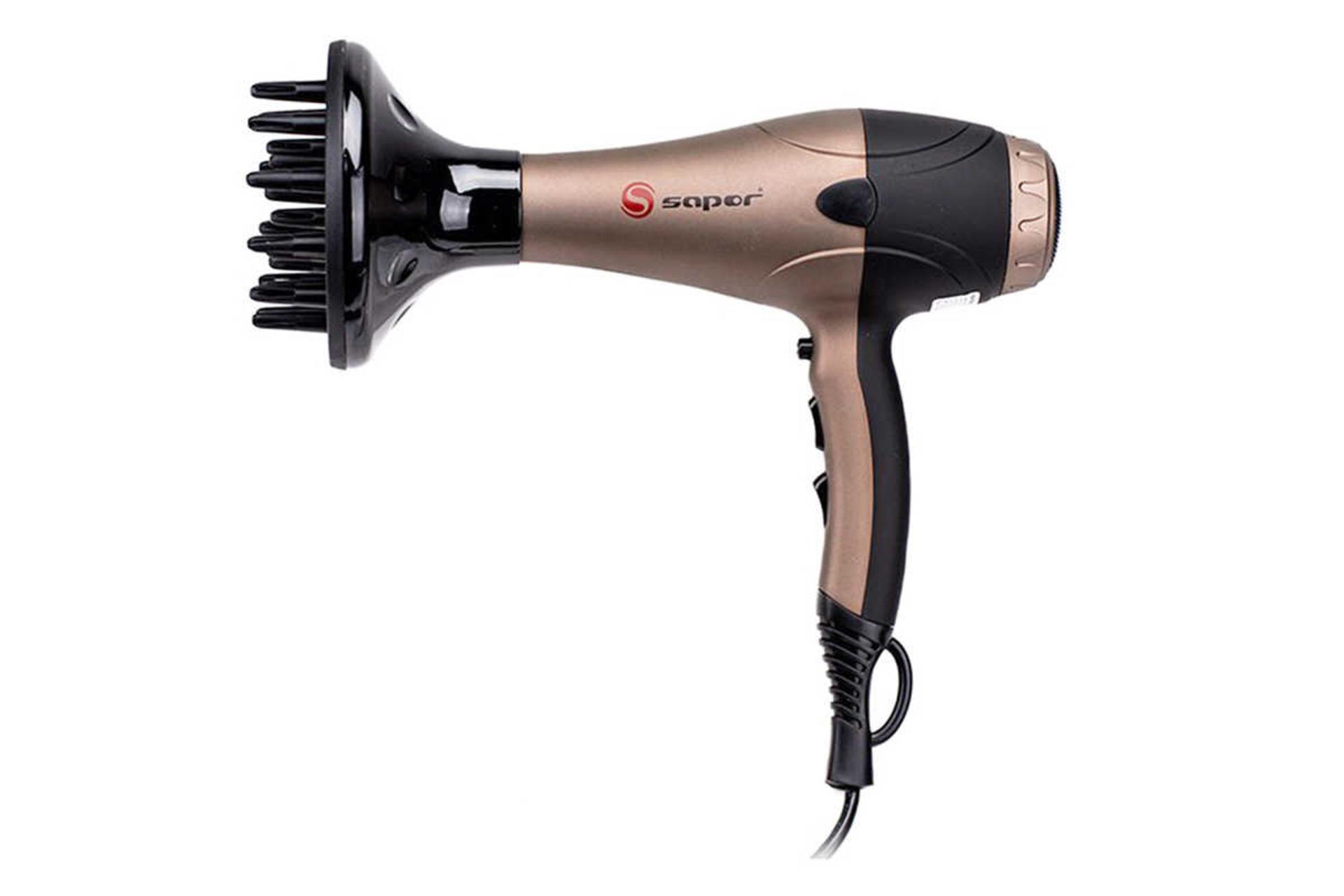 نمای سمت راست سشوار ساپر SHD-320 به همراه سری دیفیوزر