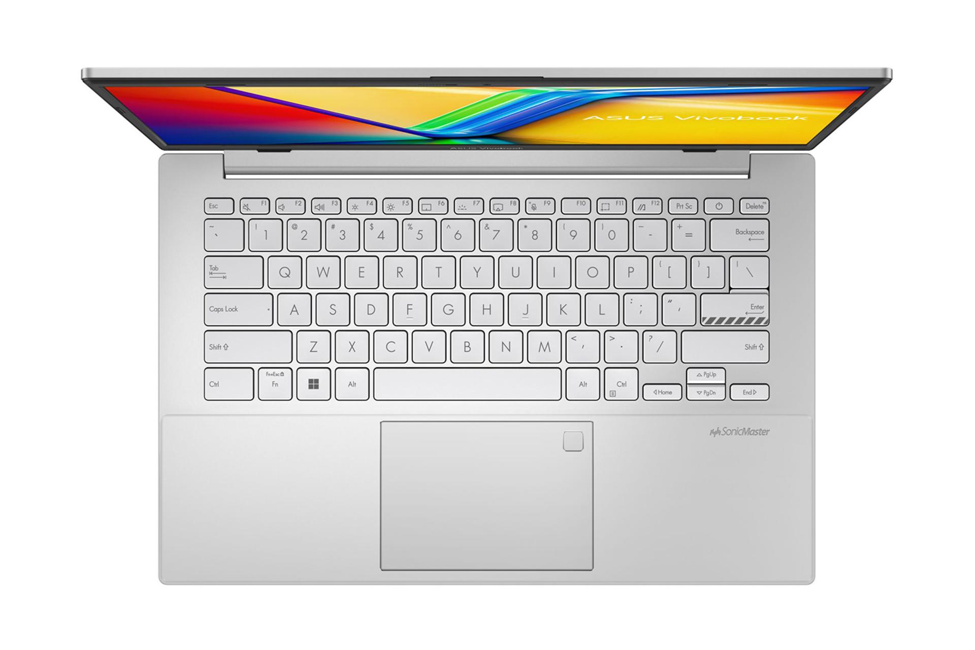 لپ تاپ ایسوس ASUS Vivobook Go 14 E1404GA نمای بالا و کیبورد