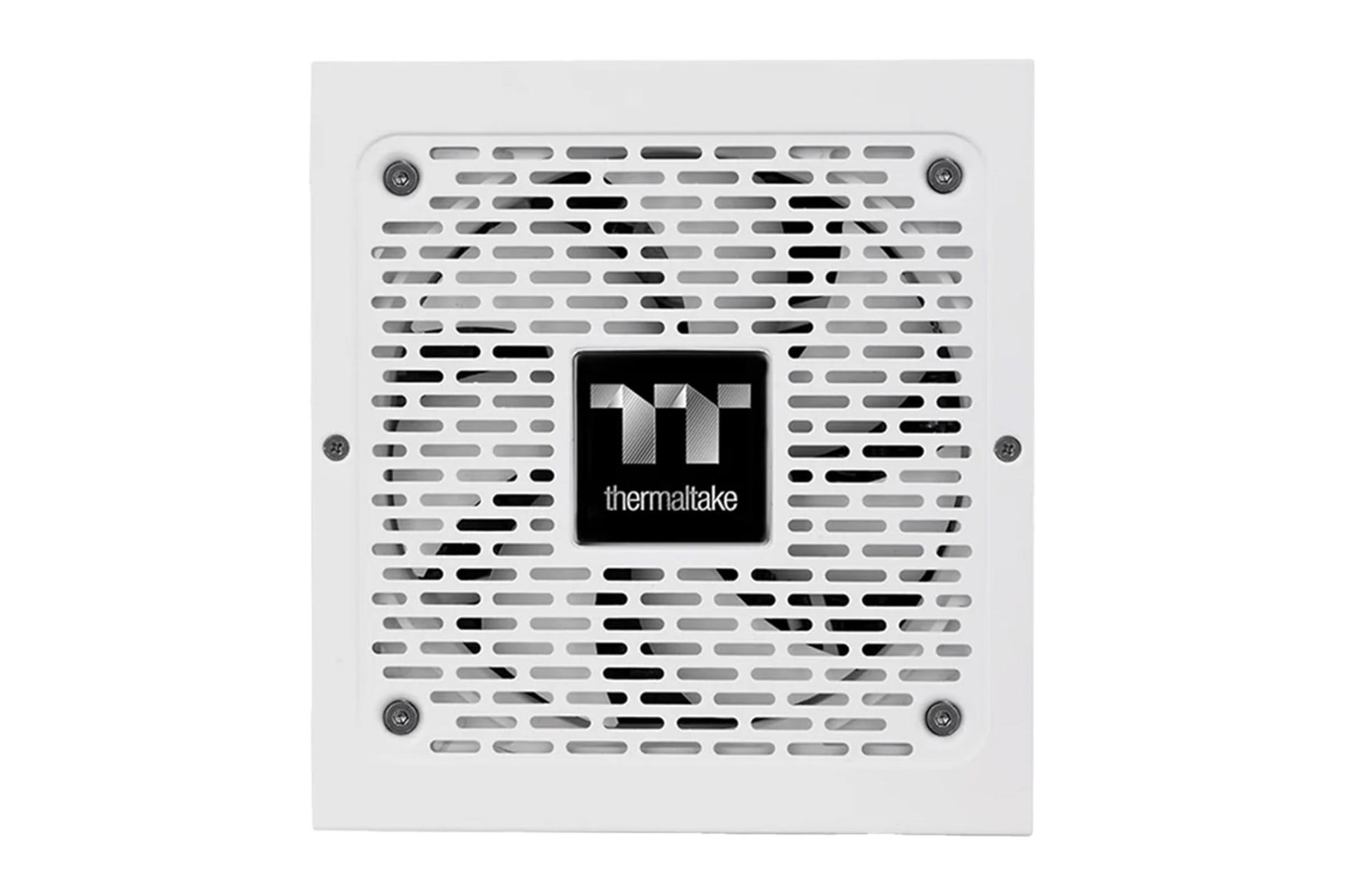 نمای پنل زیر پاور کامپیوتر ترمالتیک Toughpower GF A3 Snow - TT Premium Edition با توان 850 وات با نمایش فن و لوگو