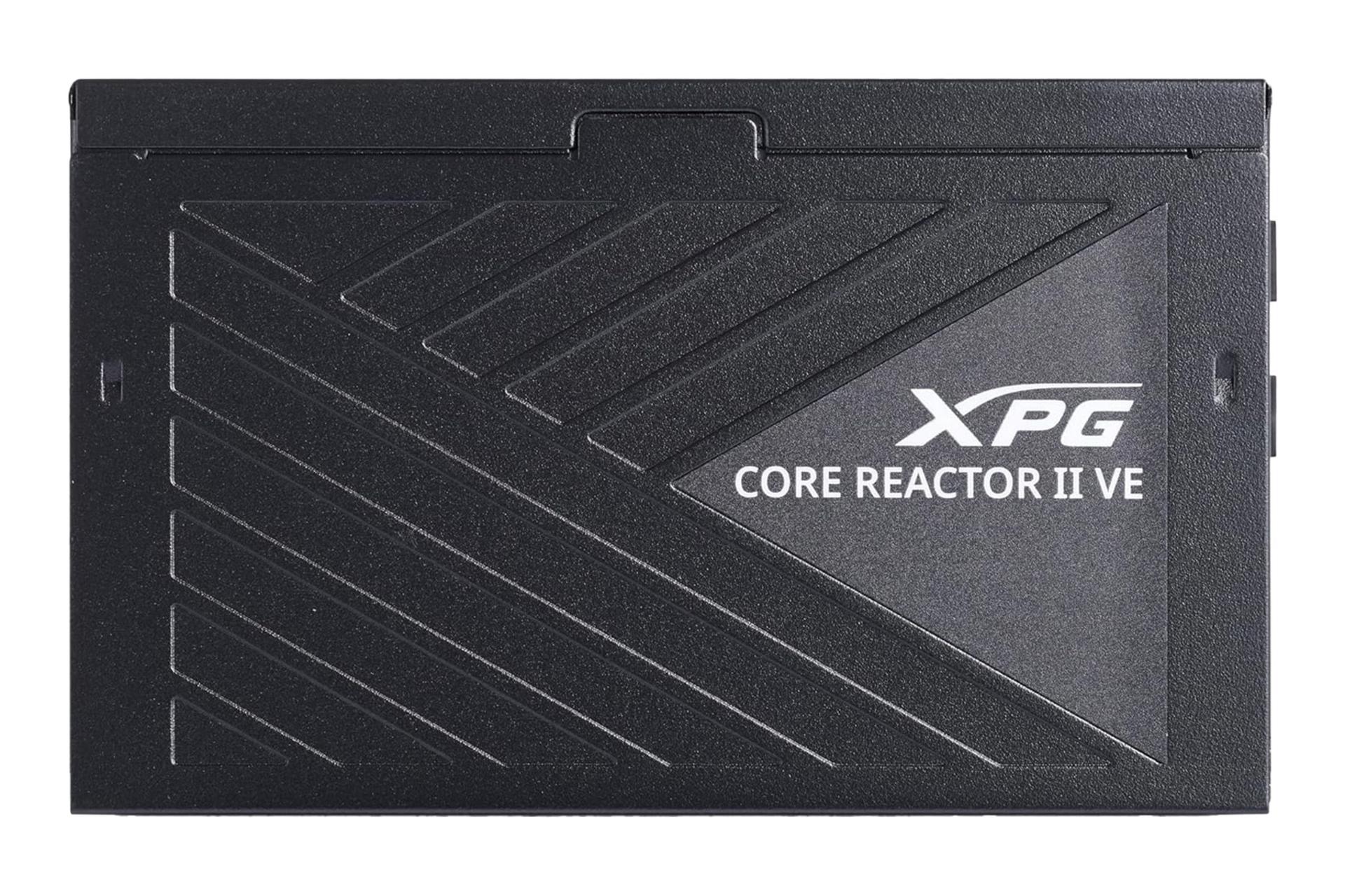 نمای پنل کناری پاور کامپیوتر ای دیتا XPG CORE REACTOR II VE با توان 850 وات با نمایش لوگو
