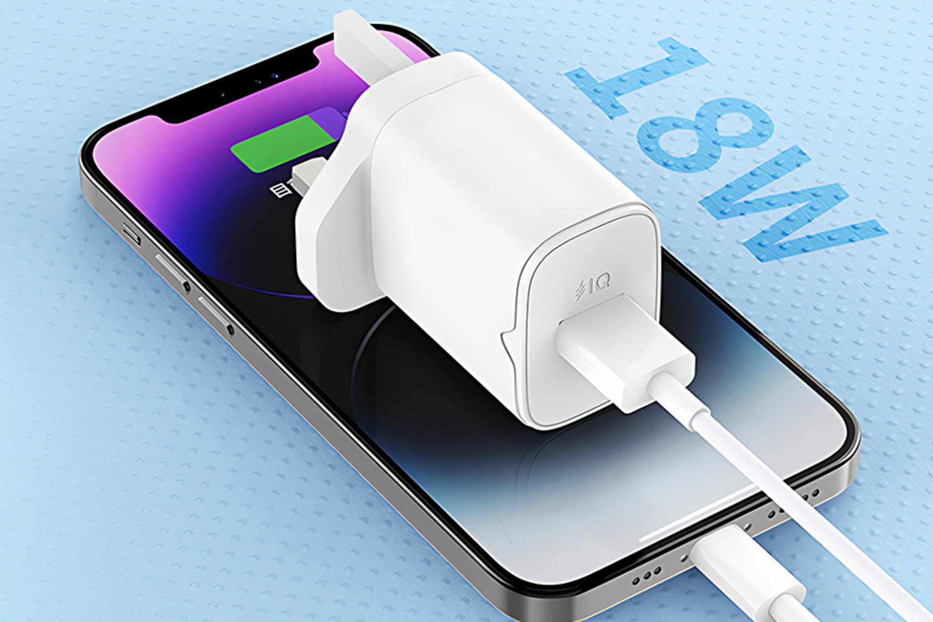 ابعاد شارژر رسی Recci RC51U در کنار موبایل