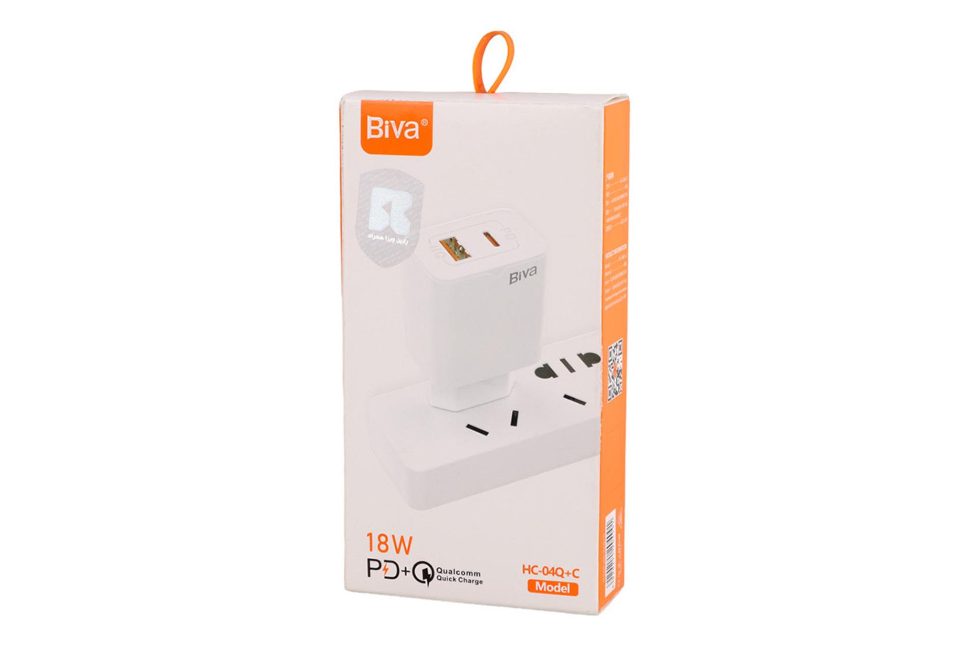 جعبه شارژر بیوا Biva HC-04Q+C With Type-C Cable