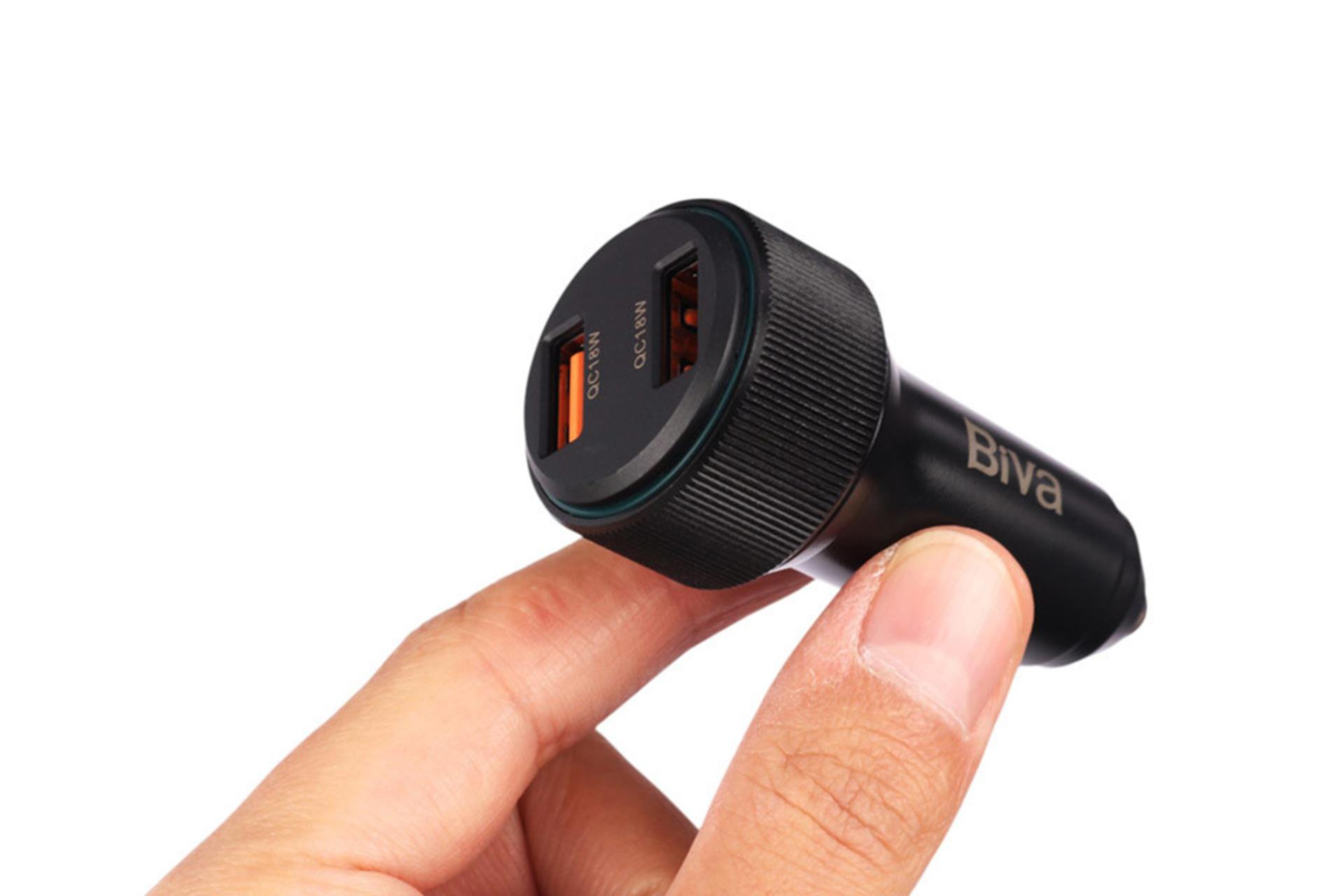 ابعاد شارژر بیوا Biva CC-24 در دست